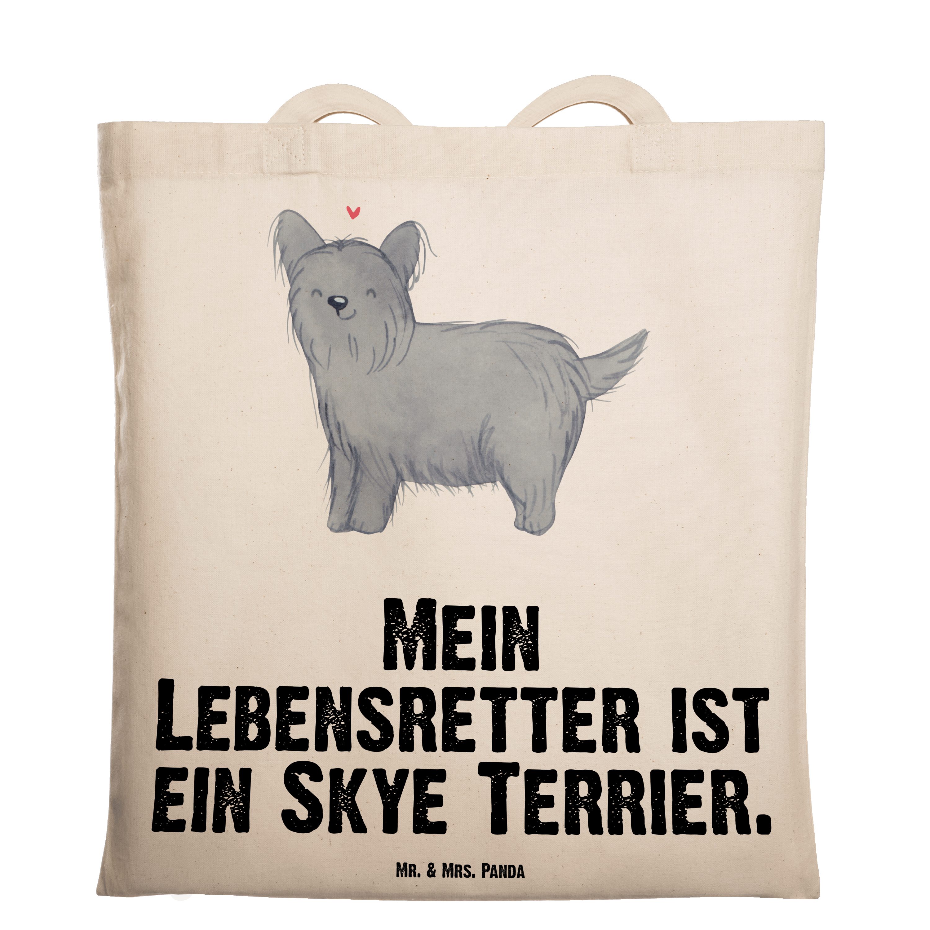 Transparent - Skye Lebensretter Terrier Beutel, Tierfreun - Mrs. (1-tlg) Mr. Tragetasche Panda & Geschenk,