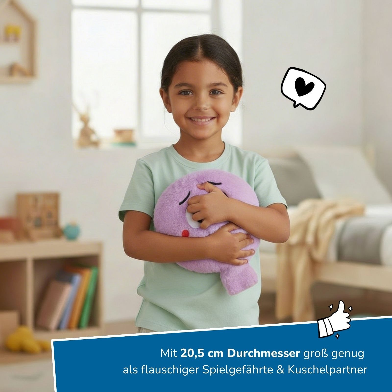 alldoro Kuscheltier XXL Plüsch-Furzkissen Set "Emotions" – 6 Charaktere mit Pups-Sound, Pupskissen für Kinder ab 3 – animiert zum Lachen & Reden über Gefühle