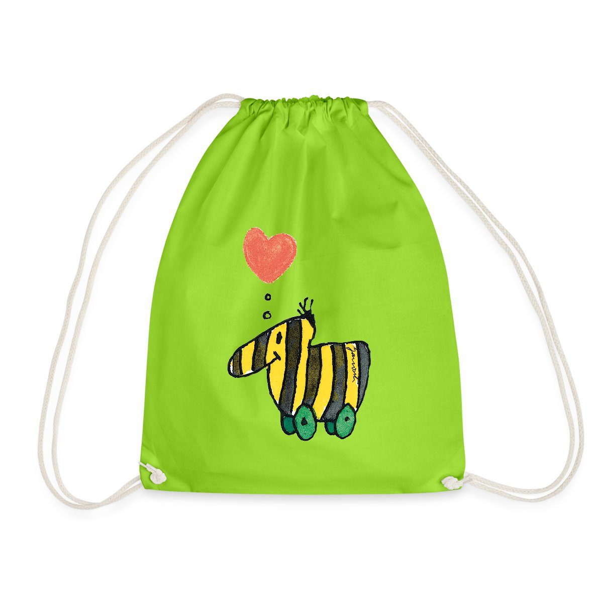 Spreadshirt Turnbeutel Janosch Große Tigerente Mit Herz Liebe Turnbeutel (1-tlg)