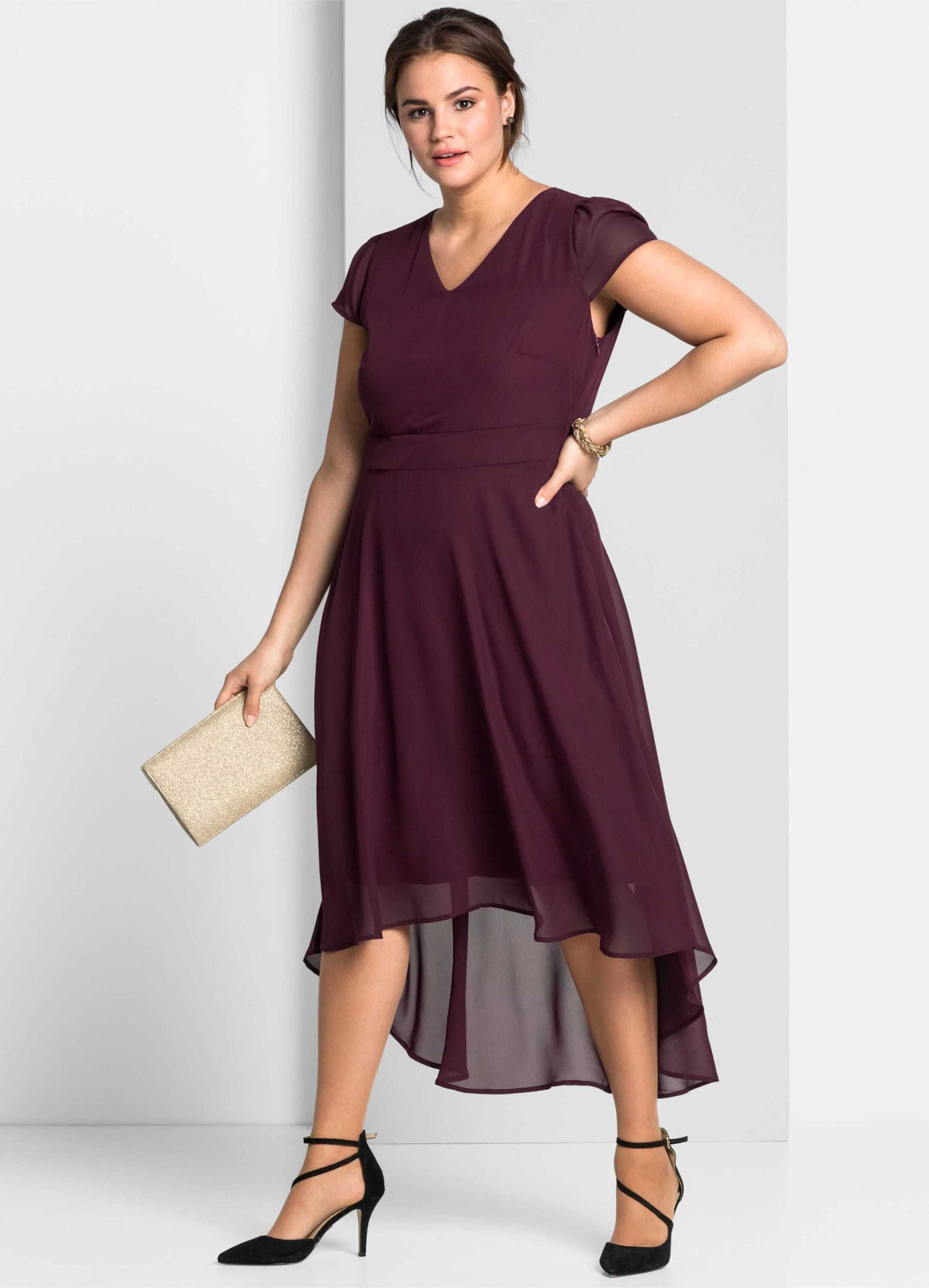Sheego Etuikleid Abendkleid Kurzarm mit Flügelärmeln günstig online kaufen