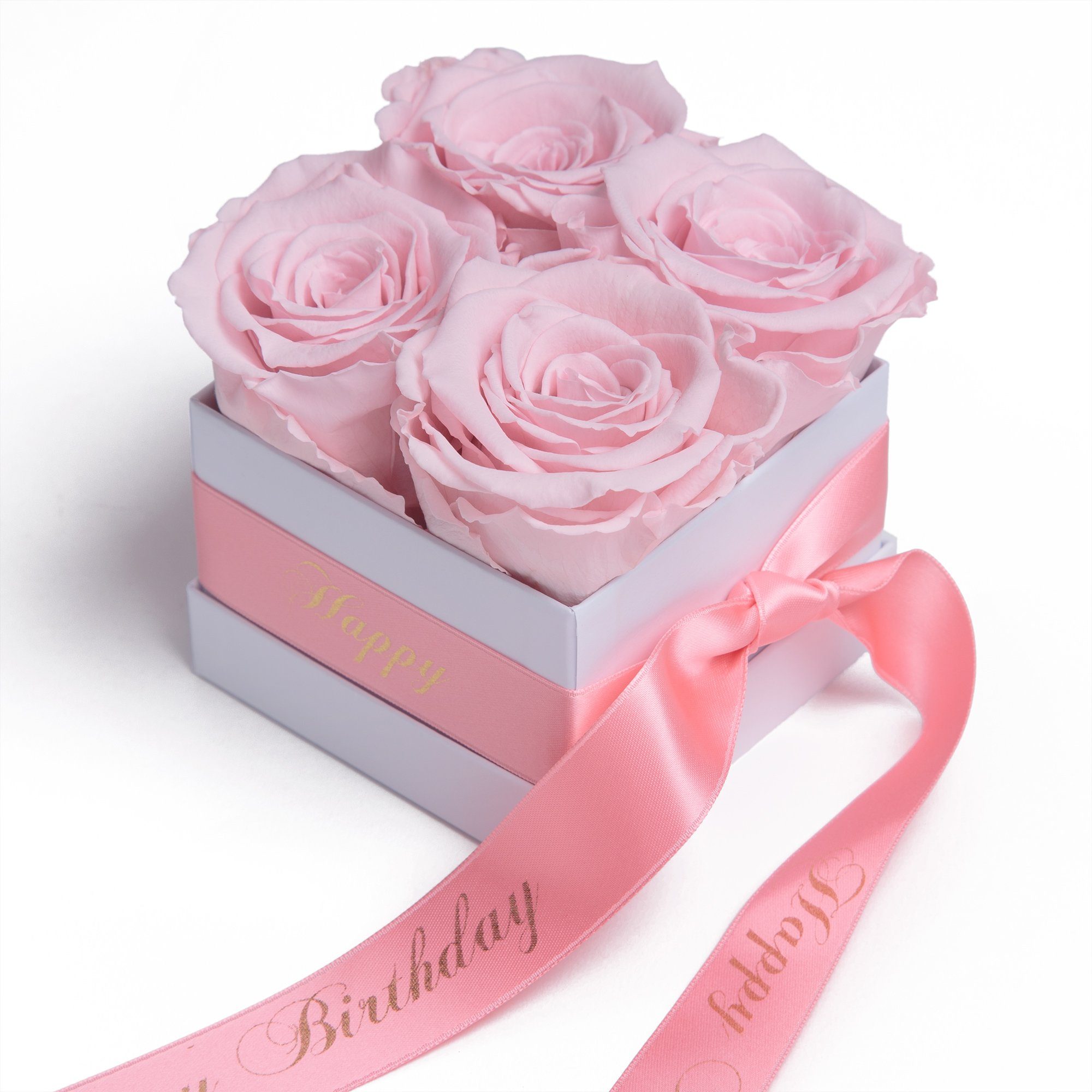 Heidelberg, für rosa Geburtstag ROSEMARIE Birthday cm, SCHULZ Höhe echte haltbar 3 Rosenbox Frauen Rosen Jahre Geschenk Kunstblume Infinity Rose, 8.5 Happy