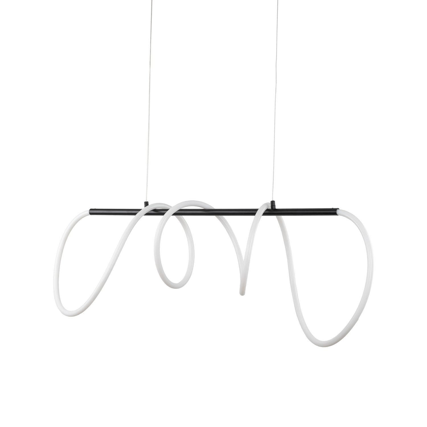 Licht-Erlebnisse Pendelleuchte LAVEN, LED fest integriert, Neutralweiß, LED Metall H: max. 120 cm Schwarz Weiß länglich neutralweiß 4000 K