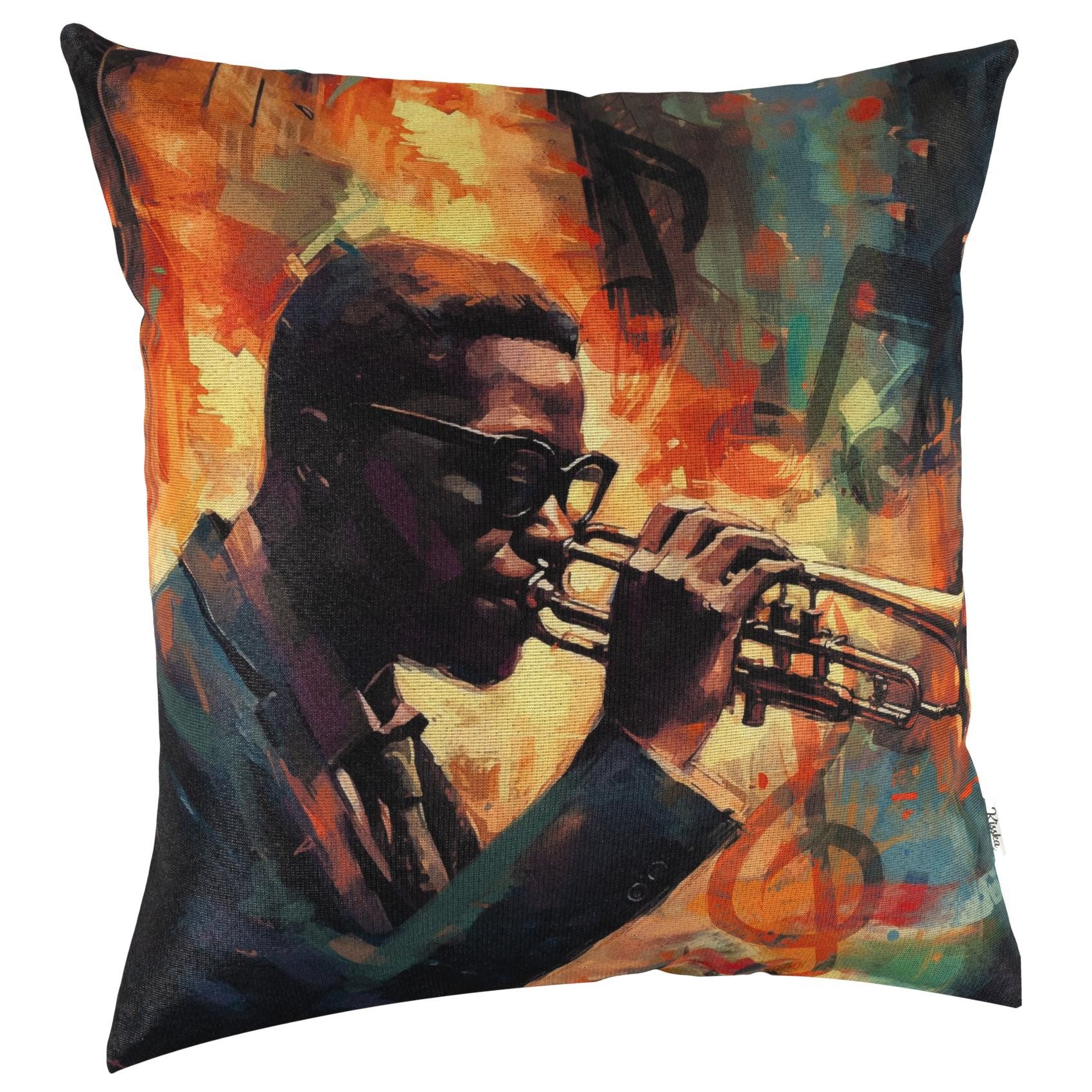 Kisska Dekokissen Designer Kissenbezug Modern-Zierkissen Hochwertig, Jazz Kissenhülle in 40x40cm ohne Füllung Gobelin Pop Art