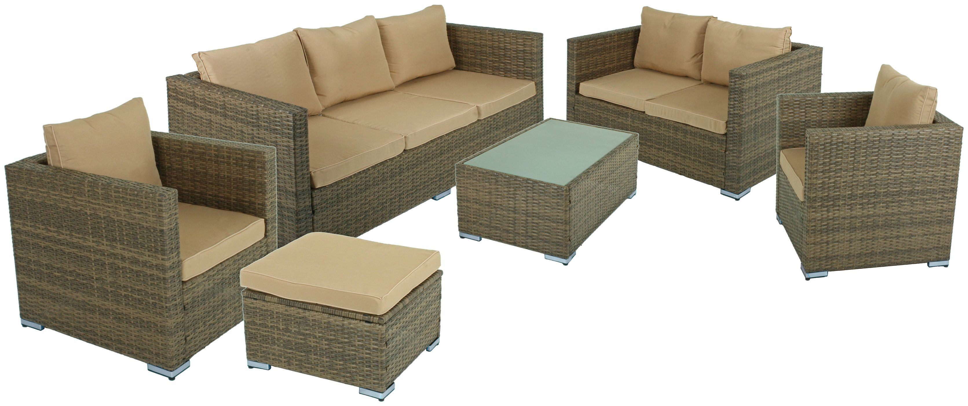 Garden Pleasure Gartenlounge-Set MURCIA, (14-tlg), mit bequemer Polsterung