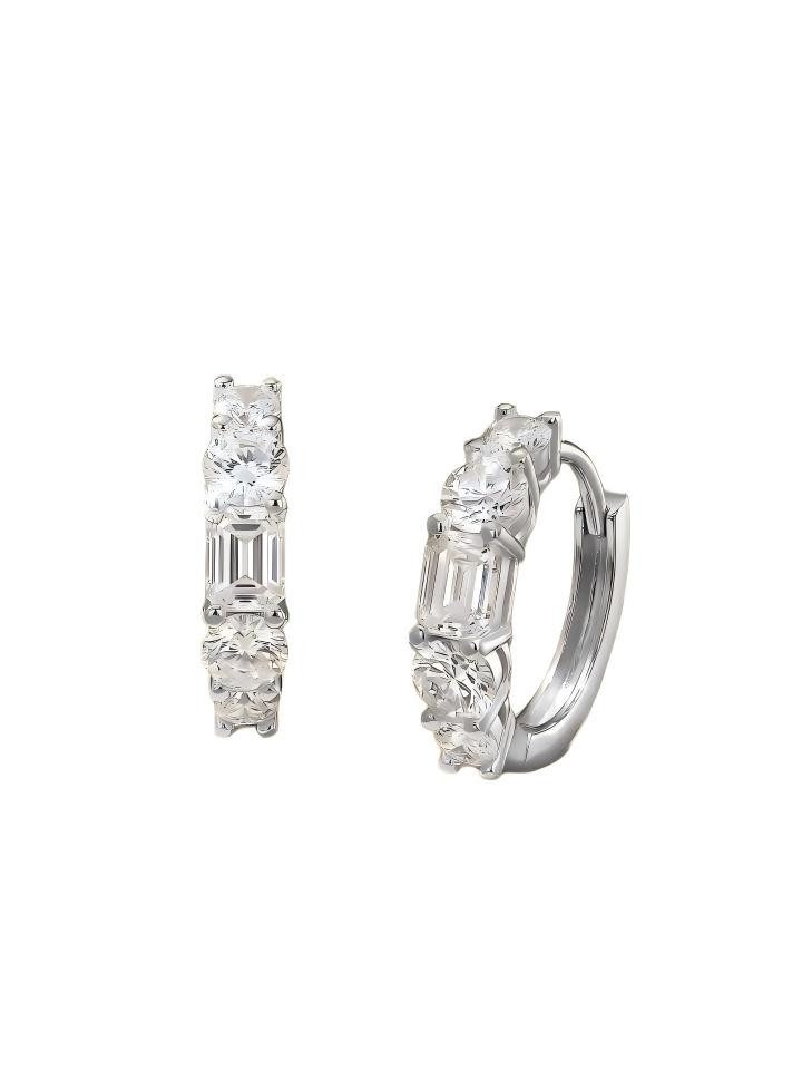 Jumpeak Paar Ohrstecker Diamant Creolen Ohrringe,14K Gelbgold/Weißgold,Geschenk,gold Ohrringe, D/E, VVS/VS,Diamant Ohrringe,Damen Hochzeit,Labor gezüchteter Diamant
