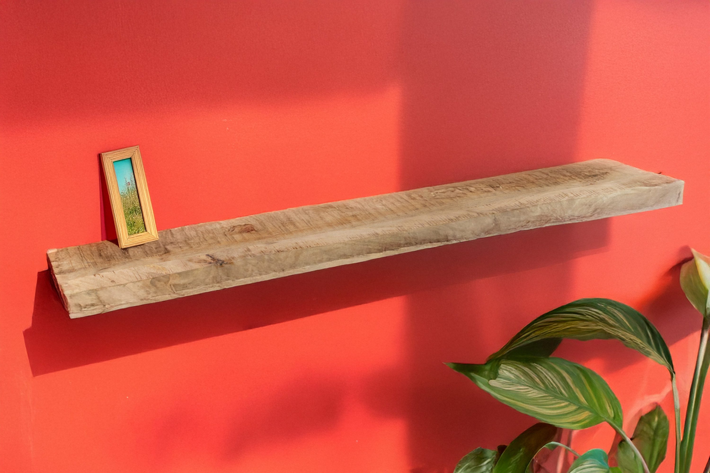 SAM® Wandregal Amara, massives Mangoholz, Baumkante, günstig online kaufen
