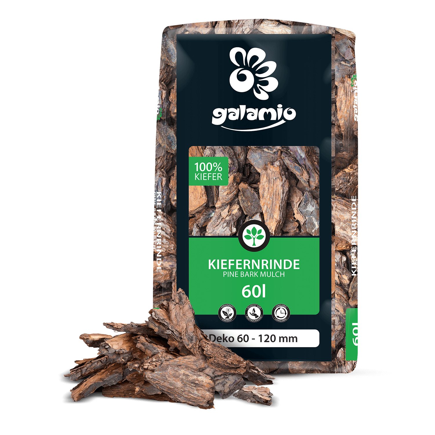 GALAMIO Rindenmulch Rindenmulch Kiefer Deko, (Paket, 1-St)