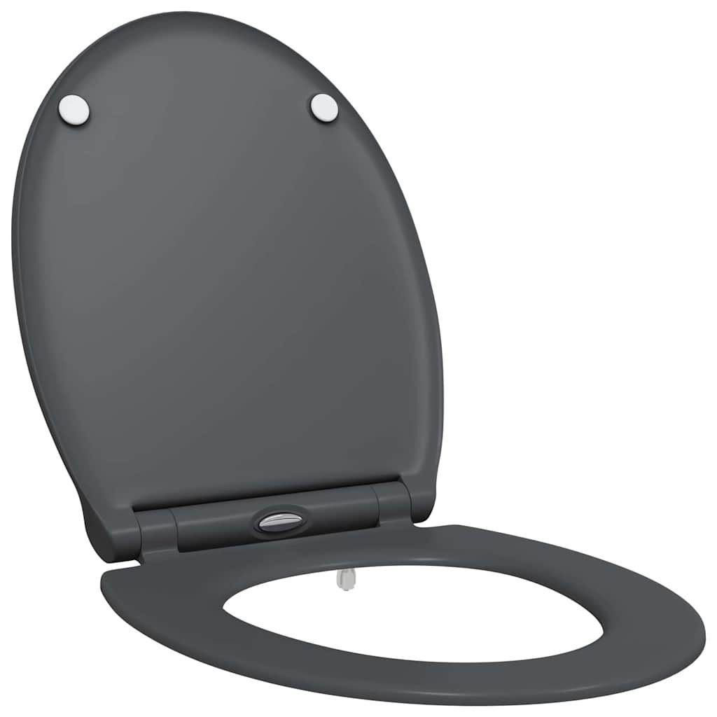 vidaXL WC-Sitz Toilette mit Schnellverschluss, geeignet für Sitz Anthrazit (1-St)