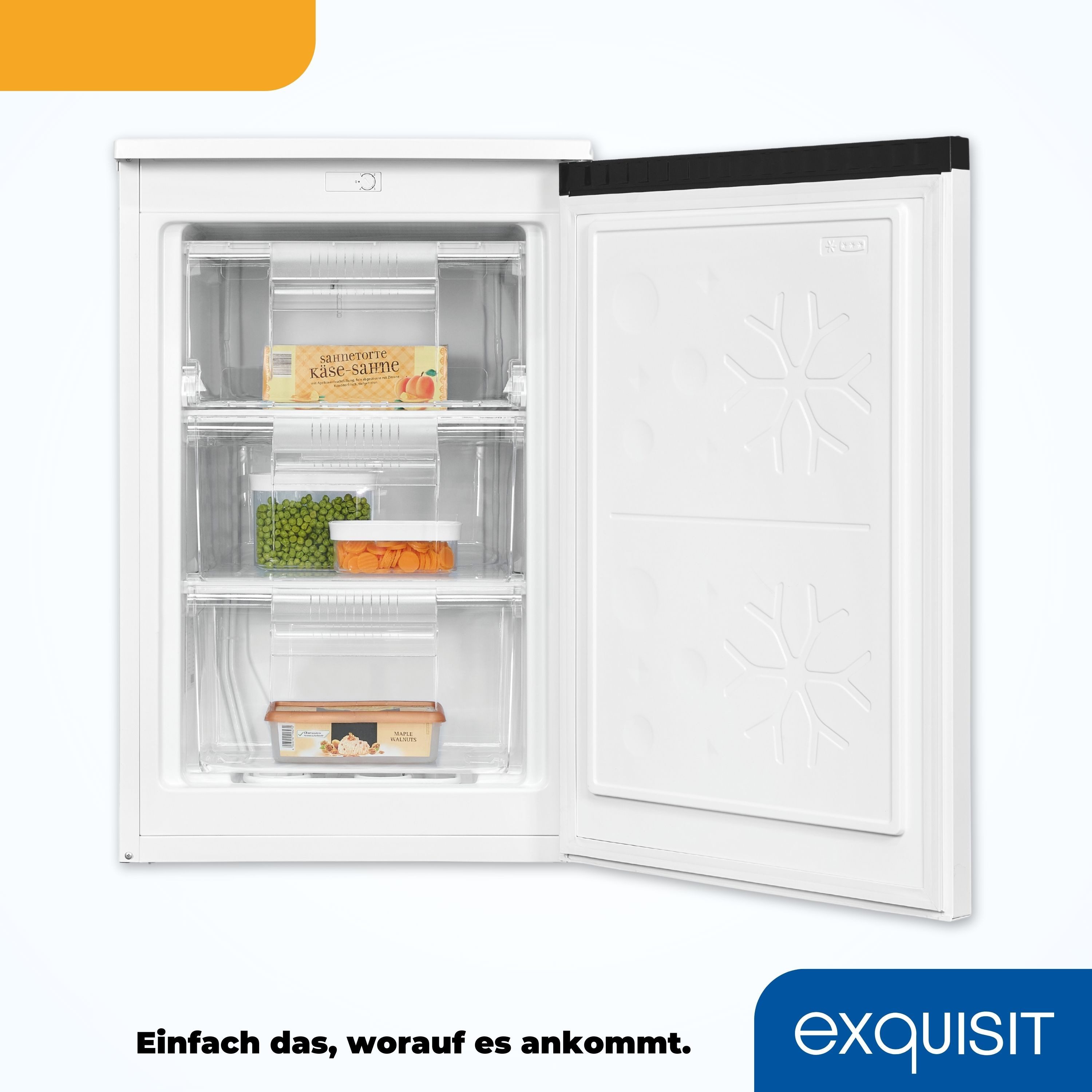exquisit Gefrierschrank GS81-051C, 84,5 cm hoch, 54,9 cm breit, 4*-Gefrierschrank mit ergonomischer Griffmulde – bequem zu öffnen – Bild 5 von 5