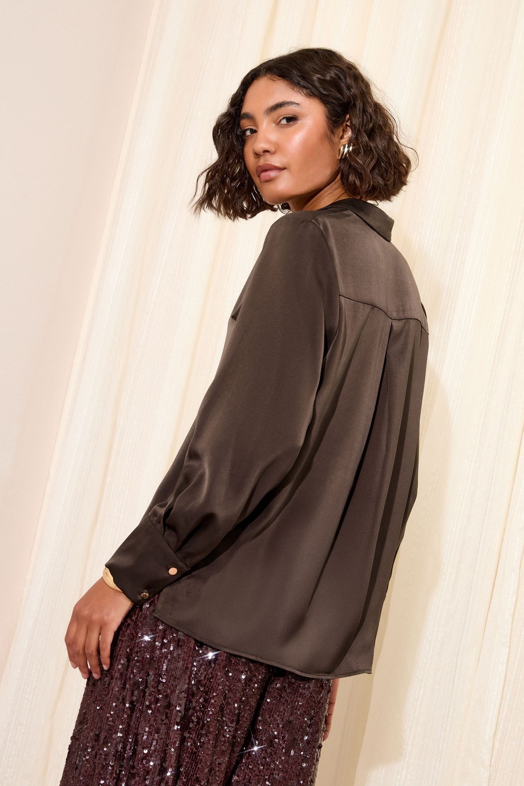 Friends Like These Hemdbluse Friends Like These Durchgeknöpfte Satinbluse ( günstig online kaufen