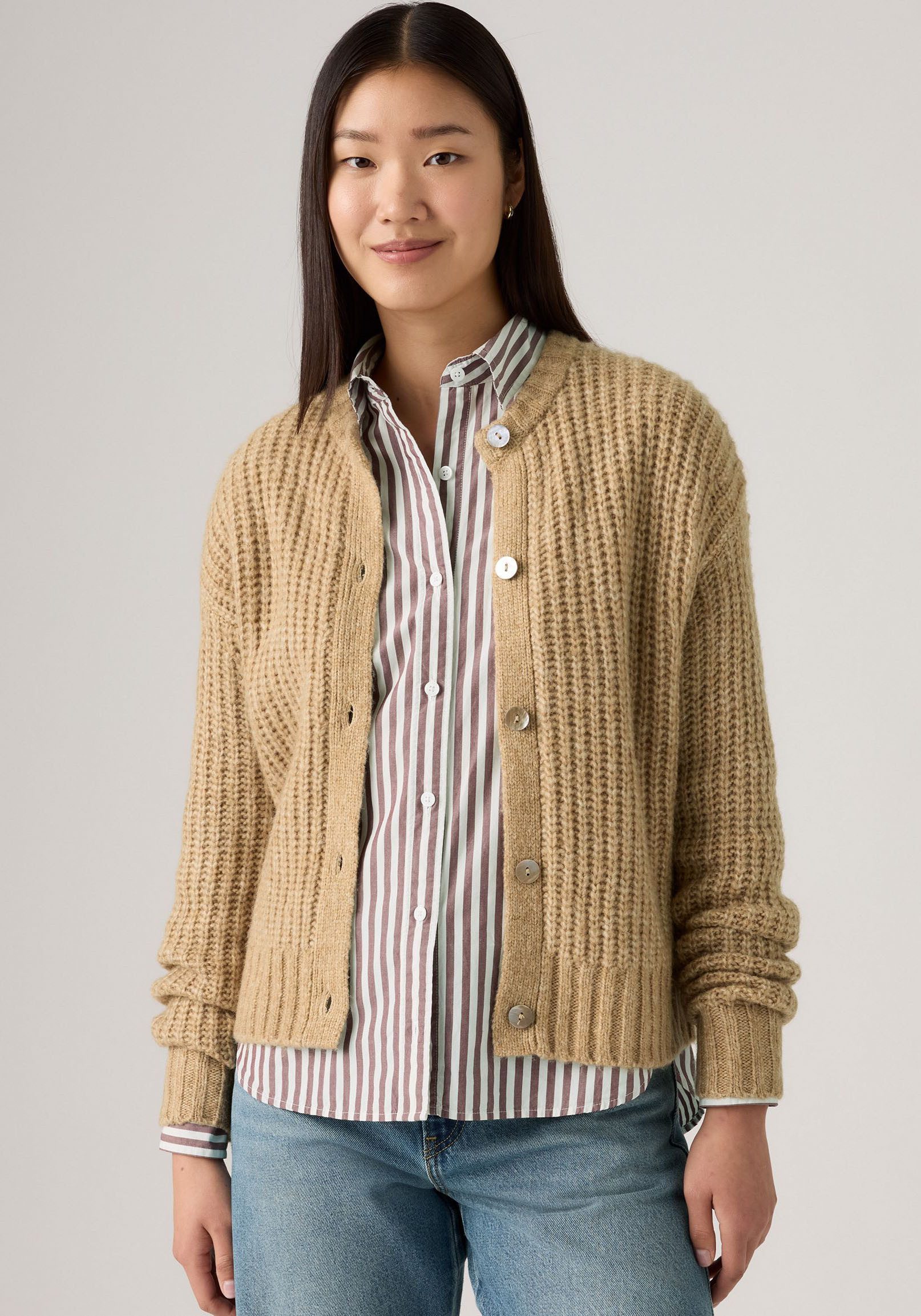 Levi's® Strickjacke Wärmender, pflegeleichter Materialmix günstig online kaufen