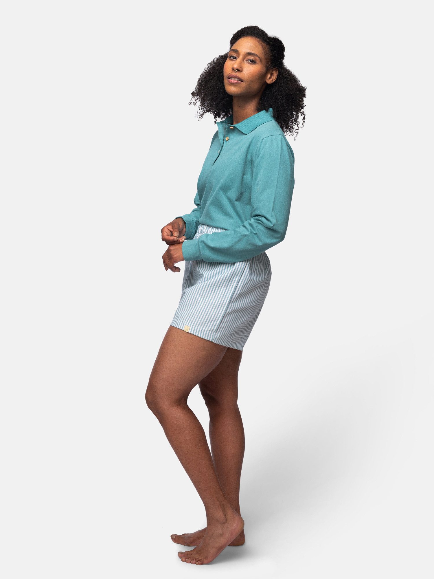 greenjama Pyjamashorts aus weichem Flanell, Biobaumwolle