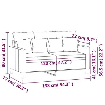 vidaXL Sofa 2-Sitzer-Sofa Weinrot 120 cm Samt