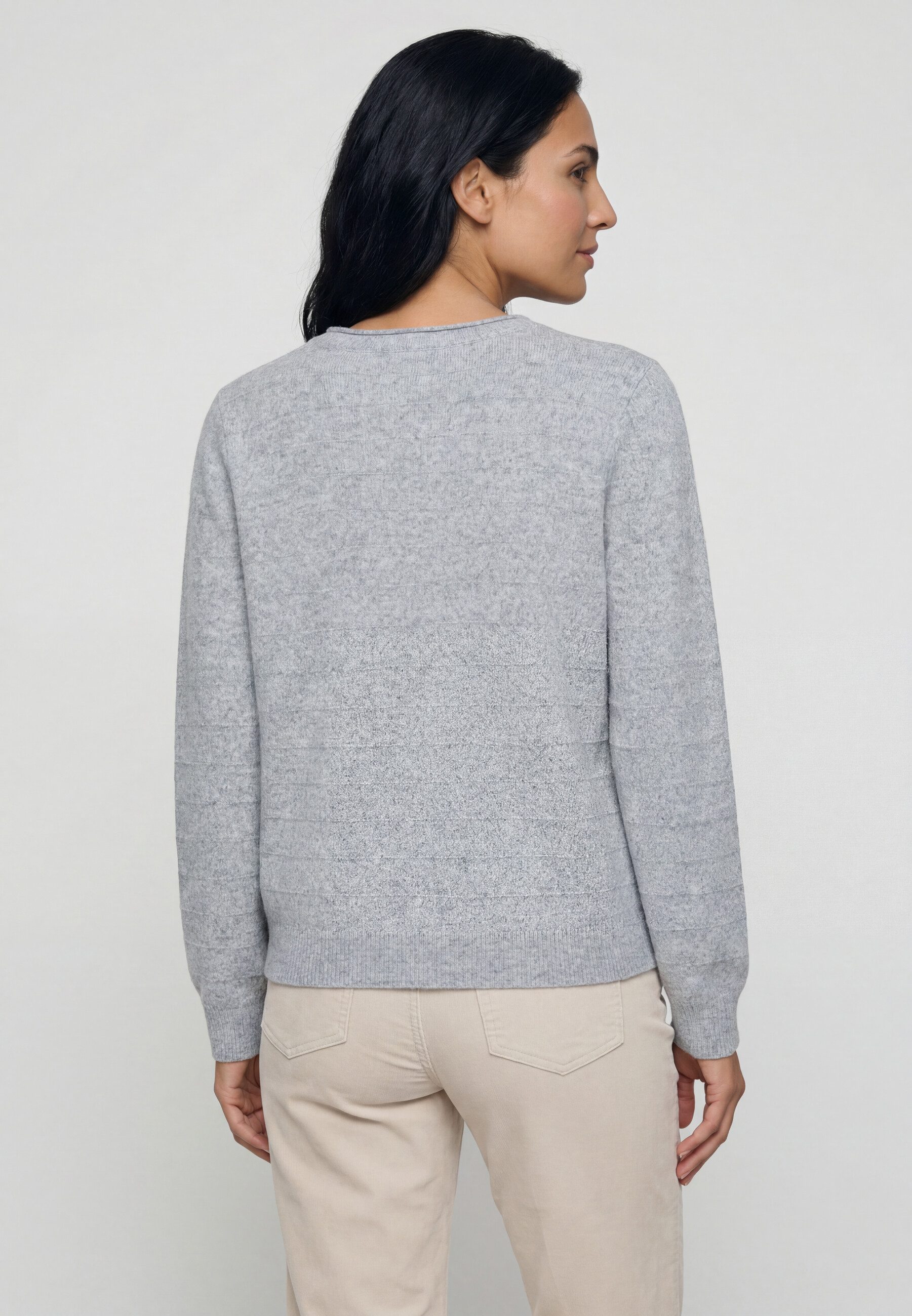 Olsen Strickpullover Pullover mit Strukturstrick und leichten Puffärmeln
