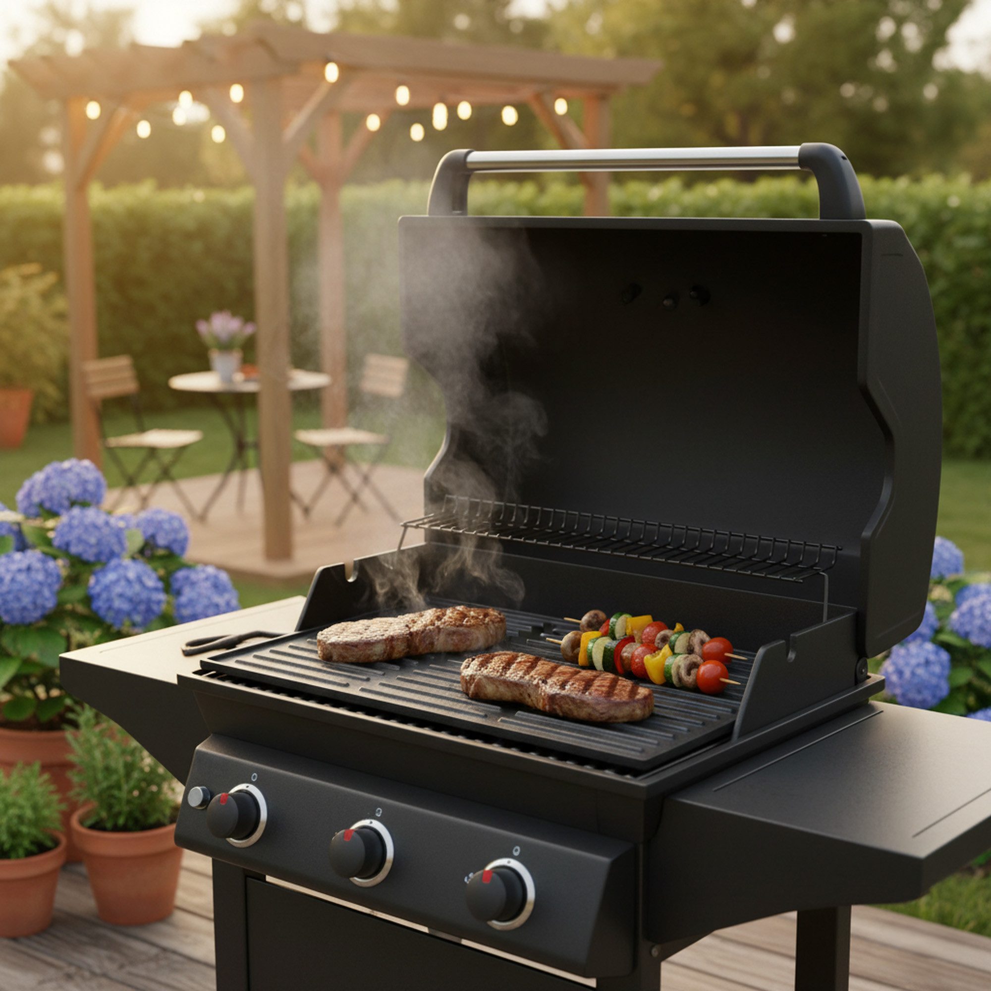 BBQ-Toro Grillplatte Gusseisen Grillplatte 44 x 24,5 cm, beidseitig verwendbar