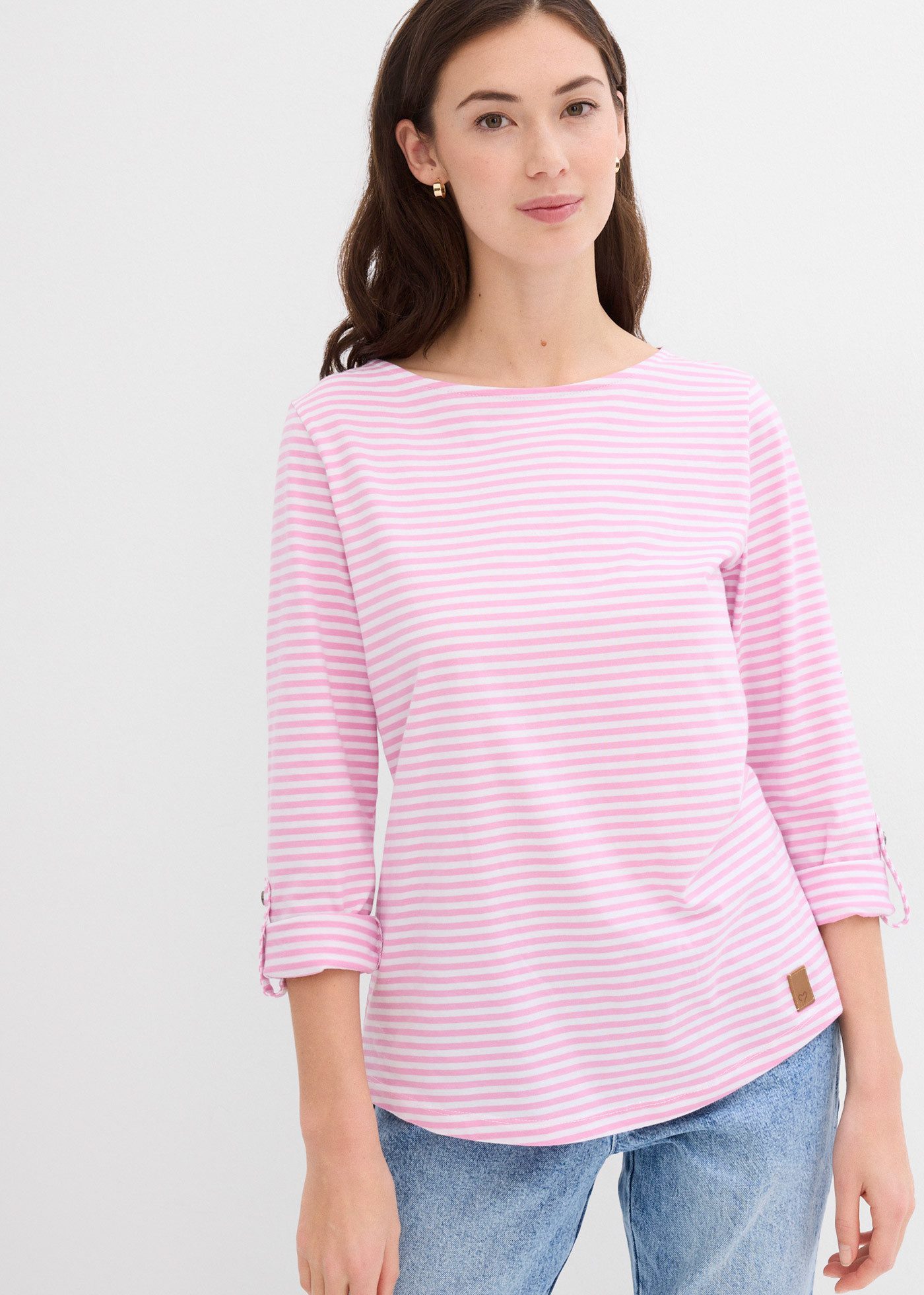 bonprix Langarmshirt bequeme Passform, Langarm, für Alltag, aus reiner Baum günstig online kaufen