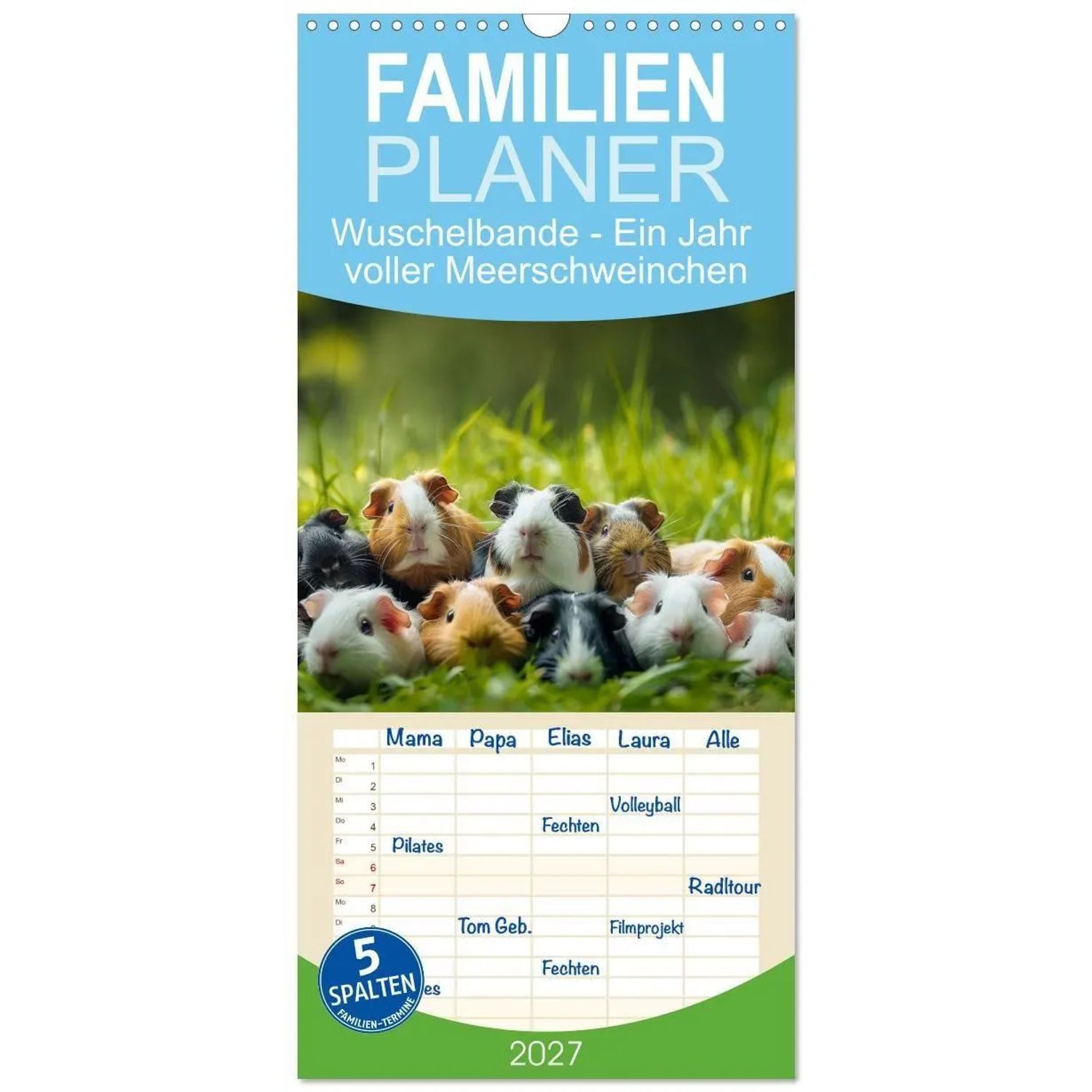 Tiere Wandkalender Familienplaner 2027 - Wuschelbande - Ein Jahr voller...
