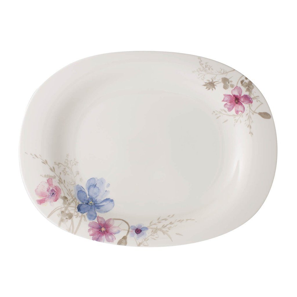 Villeroy & Boch Servierplatte Mariefleur Gris Basic Servierplatte 34 cm, Porzellan, (1-tlg) | Servierplatten