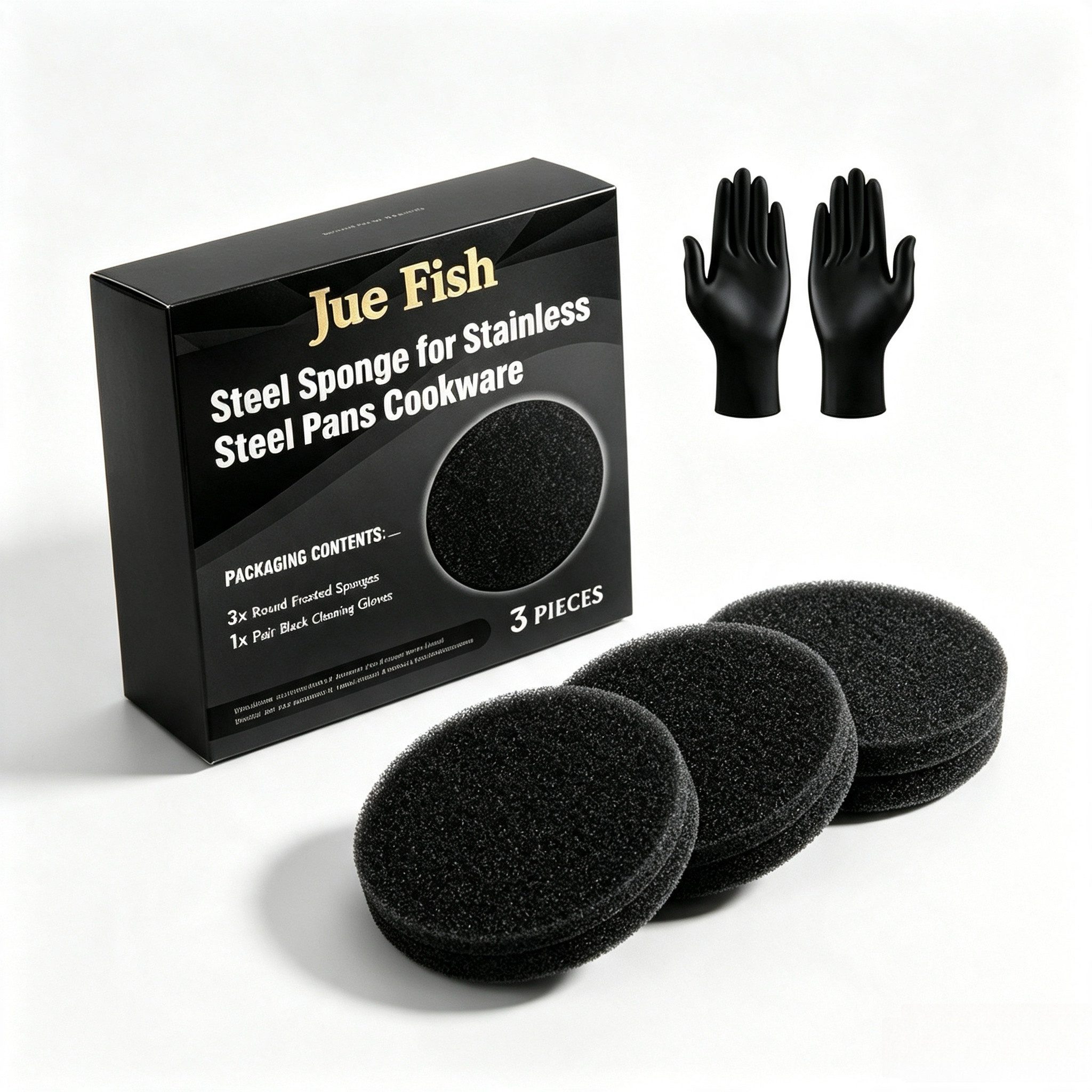 Fyrove Geschirrschwamm Küchen‑Spülset, 3‑tlg. Geschirrschwämme, 1 Paar Spülhandschuhe, Haushalt Set, Geschirrschwamm, Reinigungsschwamm