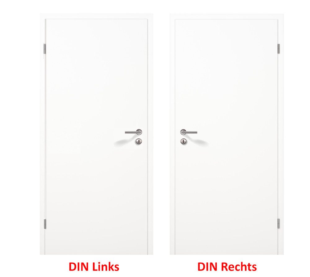 steinau Zimmertür Hochwertige Zimmer-/Innentür - Tür + Zarge + Griff - Walzlack, Türblatt mit Zarge, wahlweise DIN links oder rechts, Türgriff