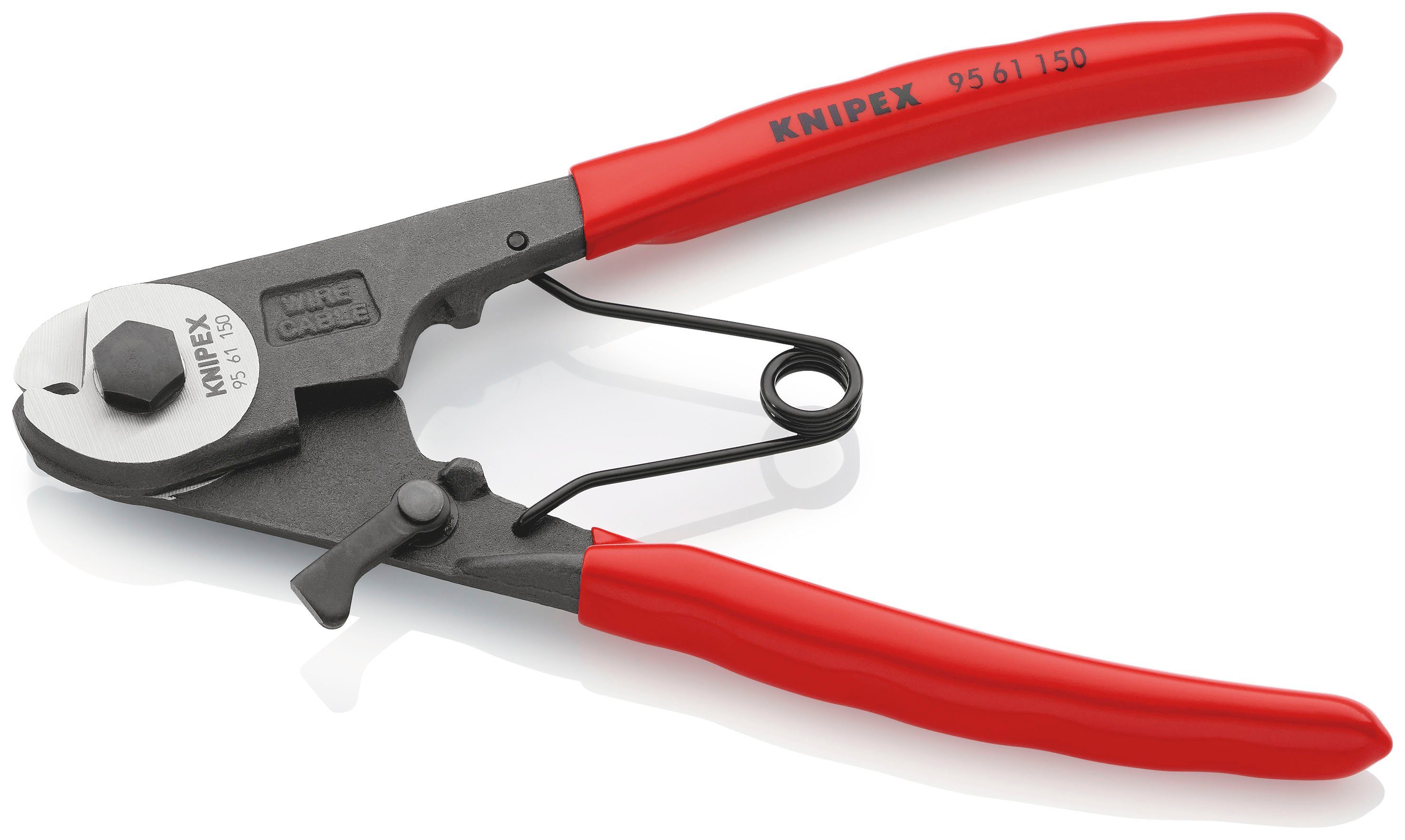 Knipex Bowdenzugschneider 95 61 150, 1-tlg., schwarz atramentiert, mit Kunststoff überzogen 150 mm
