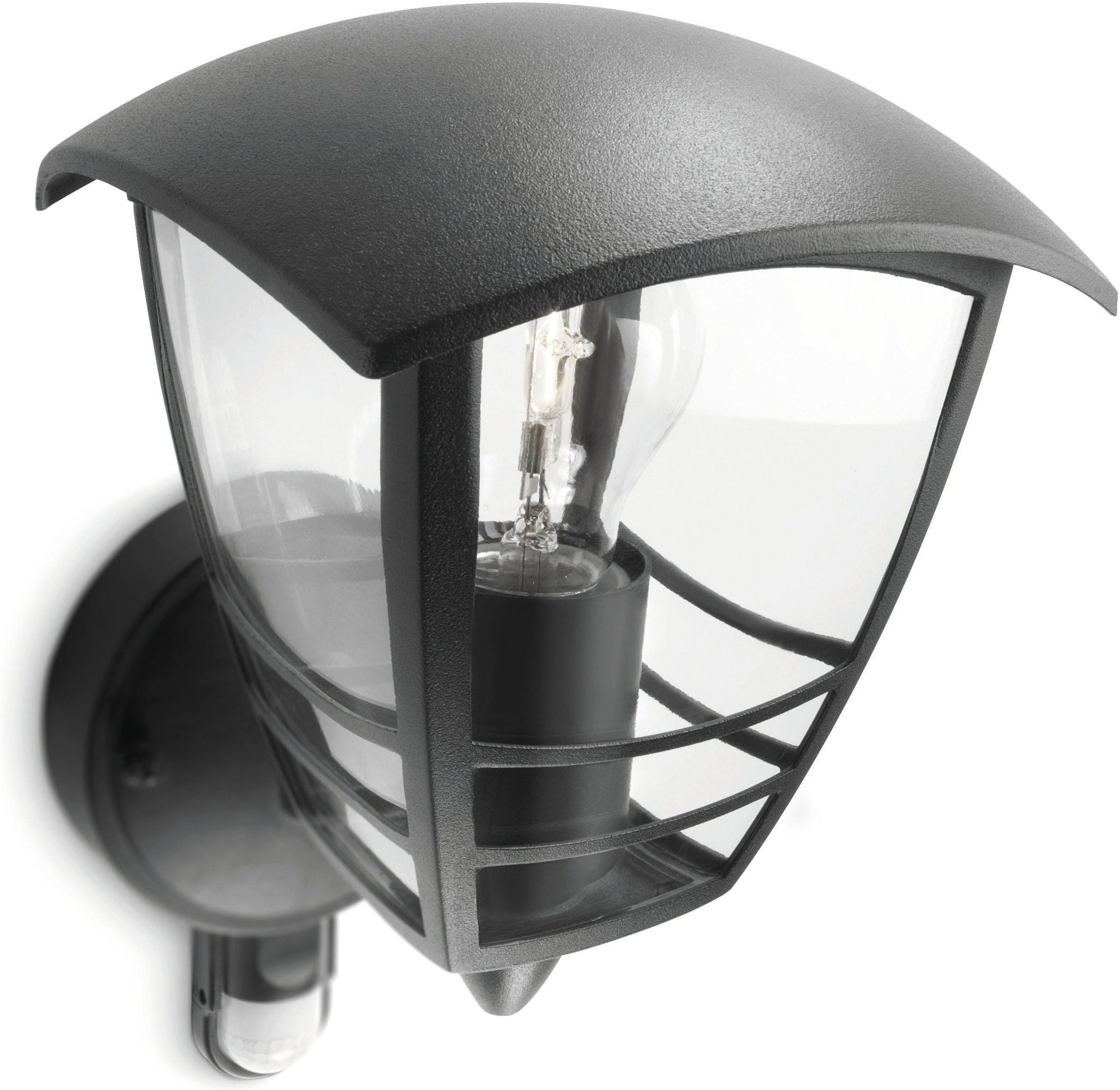 Philips Außen-Wandleuchte myGarden Creek, 1x60W, Schwarz, Bewegungsmelder, stehend, Abschaltautomatik, Bewegungsmelder, ohne Leuchtmittel