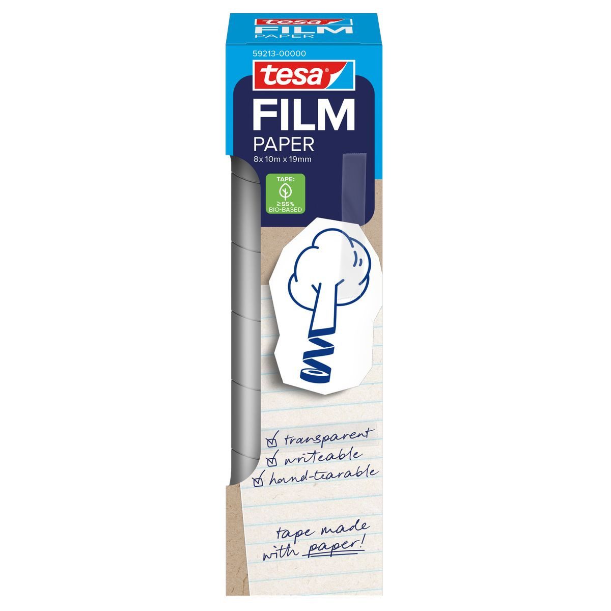 tesa Klebeband tesa Klebeband Film Paper 10mx19mm 8 Stück