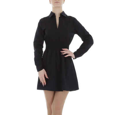 Ital-Design Minikleid Damen Party & Clubwear Blusenkleid in Schwarz