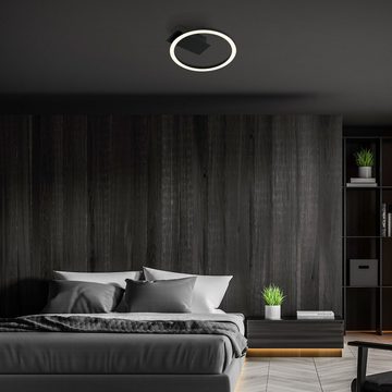 Briloner Leuchten Deckenleuchte 3778015, LED fest verbaut, Warmweiß, Deckenlampe, 21 x 20 x 4,5 cm, Schwarz, 5W, Wohnzimmer, Schlafzimmer