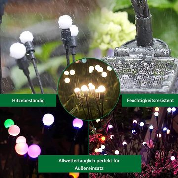 Gontence LED Solarleuchte Solar Outdoor Waterproof New Crystal Lawn Ground Plug Lights, 2 Stück Beleuchtung Firefly Solar Lights