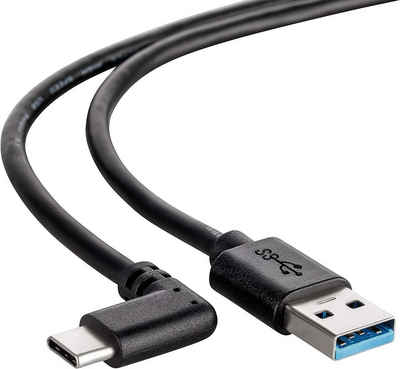 CABLETEX Für Meta Oculus Quest 2 Link Kabel, 3 Meter, MacBook Pro & Smartphones USB-Kabel, USB-A, (300 cm), Abgewinkelter Stecker, 5 Gbit/s, USB 3.2 Gen1