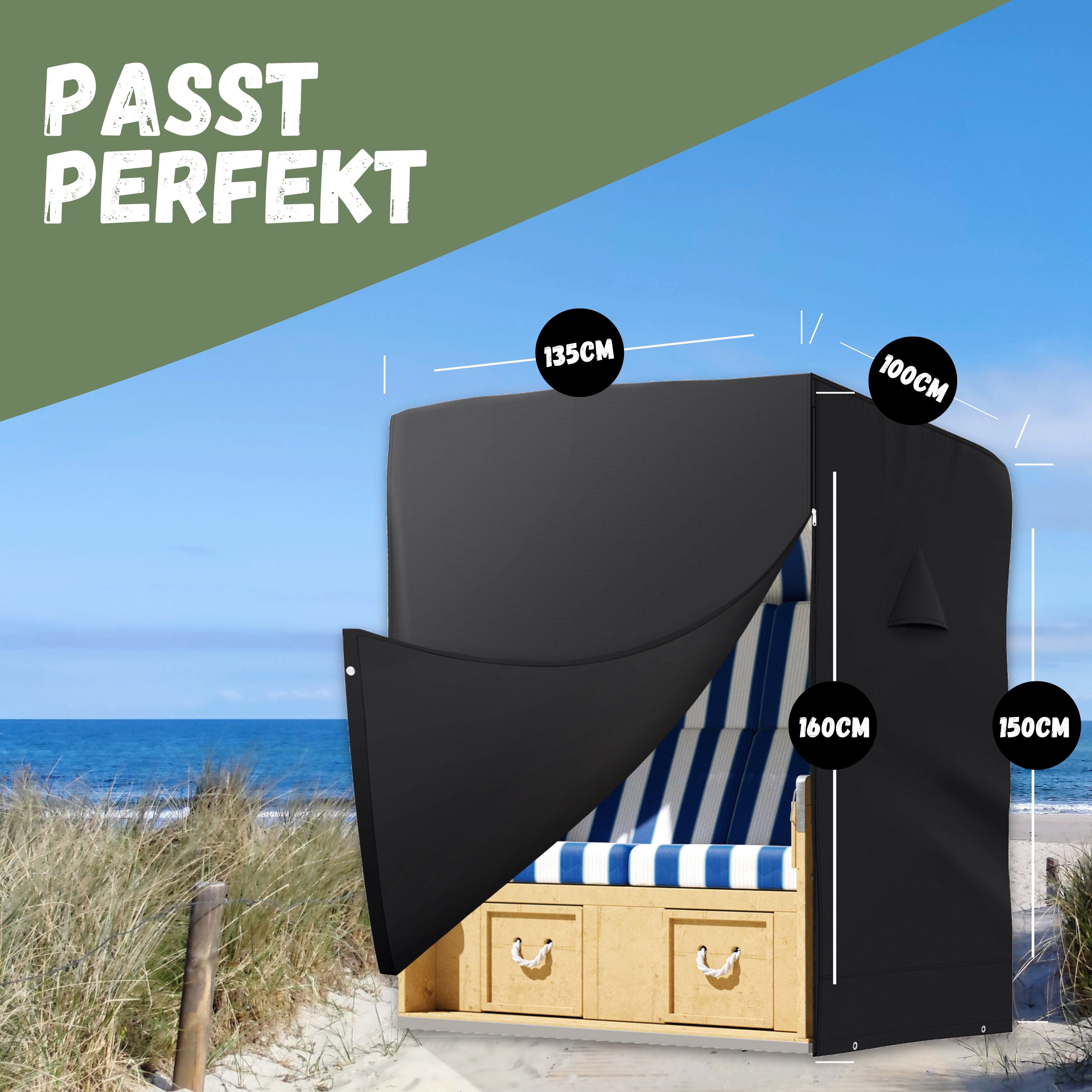 riijk Strandkorb-Schutzhülle Strandkorbhülle winterfest 600D Oxford Gewebe günstig online kaufen