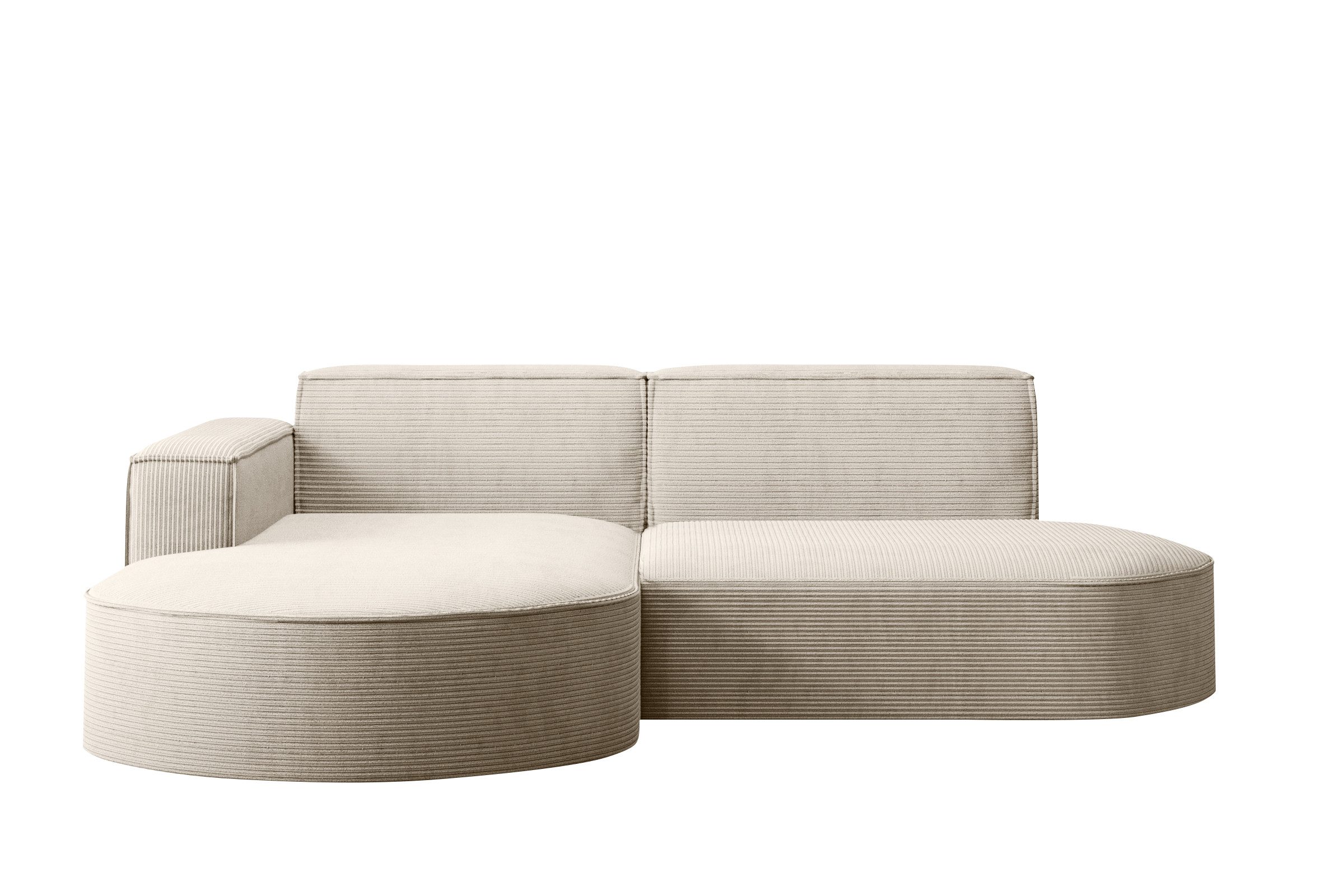 Kaiser Möbel Ecksofa Designer MODENA STUDIO L stoff Cord, Ecksofa, Cord Sofa, L-Form, Links/Rechts wählbar