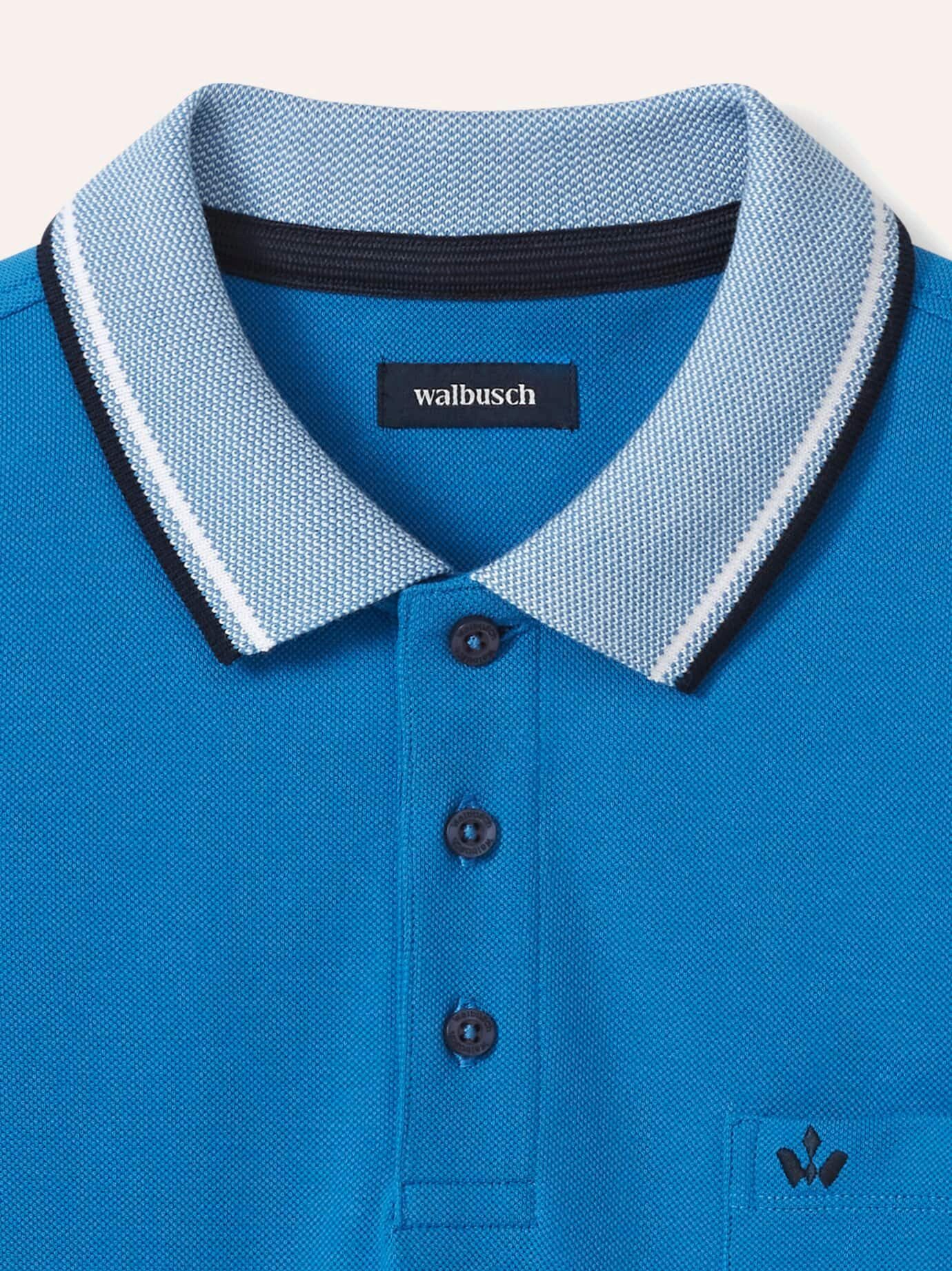 Walbusch Poloshirt Herren Pique-Polo Hitzefrei Kurzarm luftiger Piqué Baumwoll-Polo, 3-Knopf, Brusttasche, pflegeleicht – Bild 4 von 4