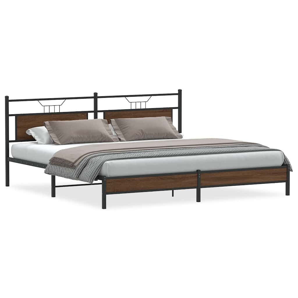 vidaXL Bett Metallbett ohne Matratze Braun günstig online kaufen