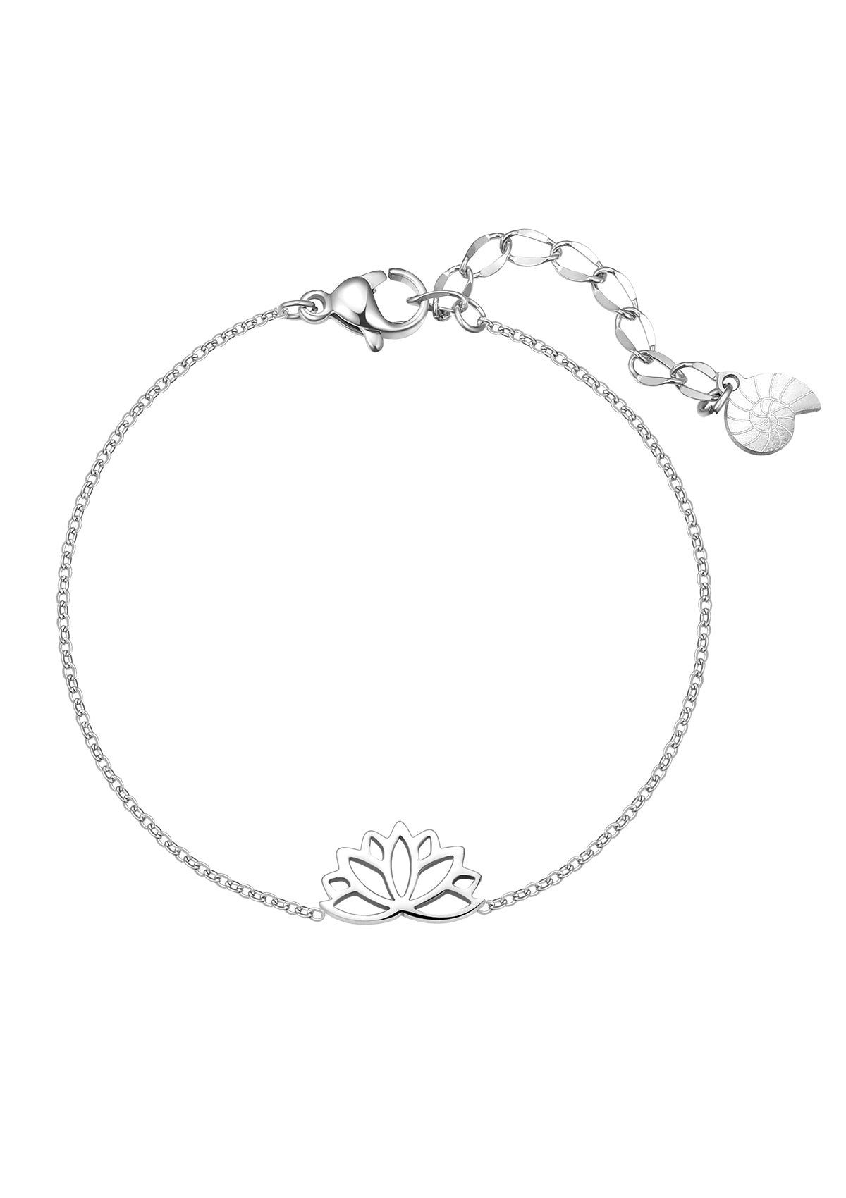 Armband Lotus 18K Vergoldet, Armkette Lotusblume Anhänger