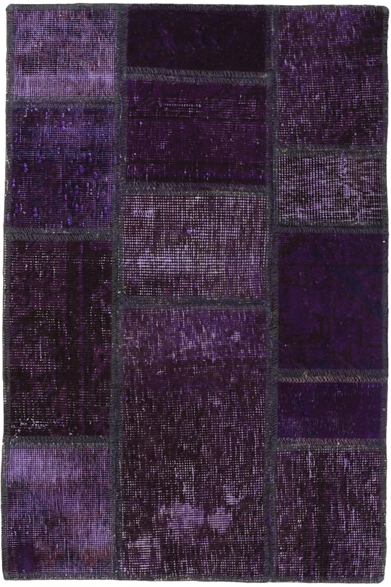 Wohnando Teppich MY-RUG Vintage Patch Work Floral & Ornamentiert 90x60cm, Rechteckig, Höhe: 10 mm, Handgeknüpfter Teppich,Handgesponnene Wolle, mit Naturfarben gegärbt