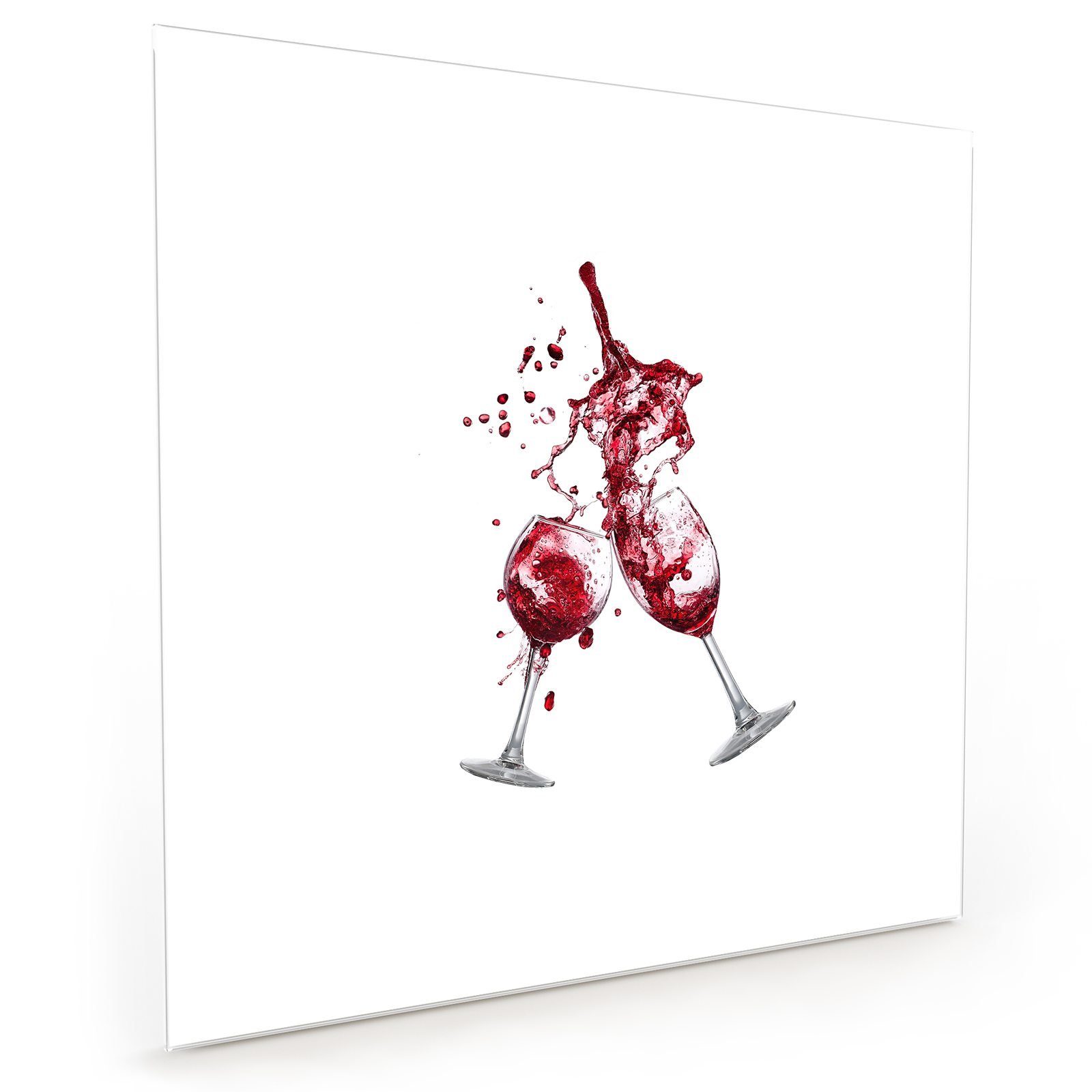 Primedeco Küchenrückwand Spritzschutz Glas Rotwein Splash