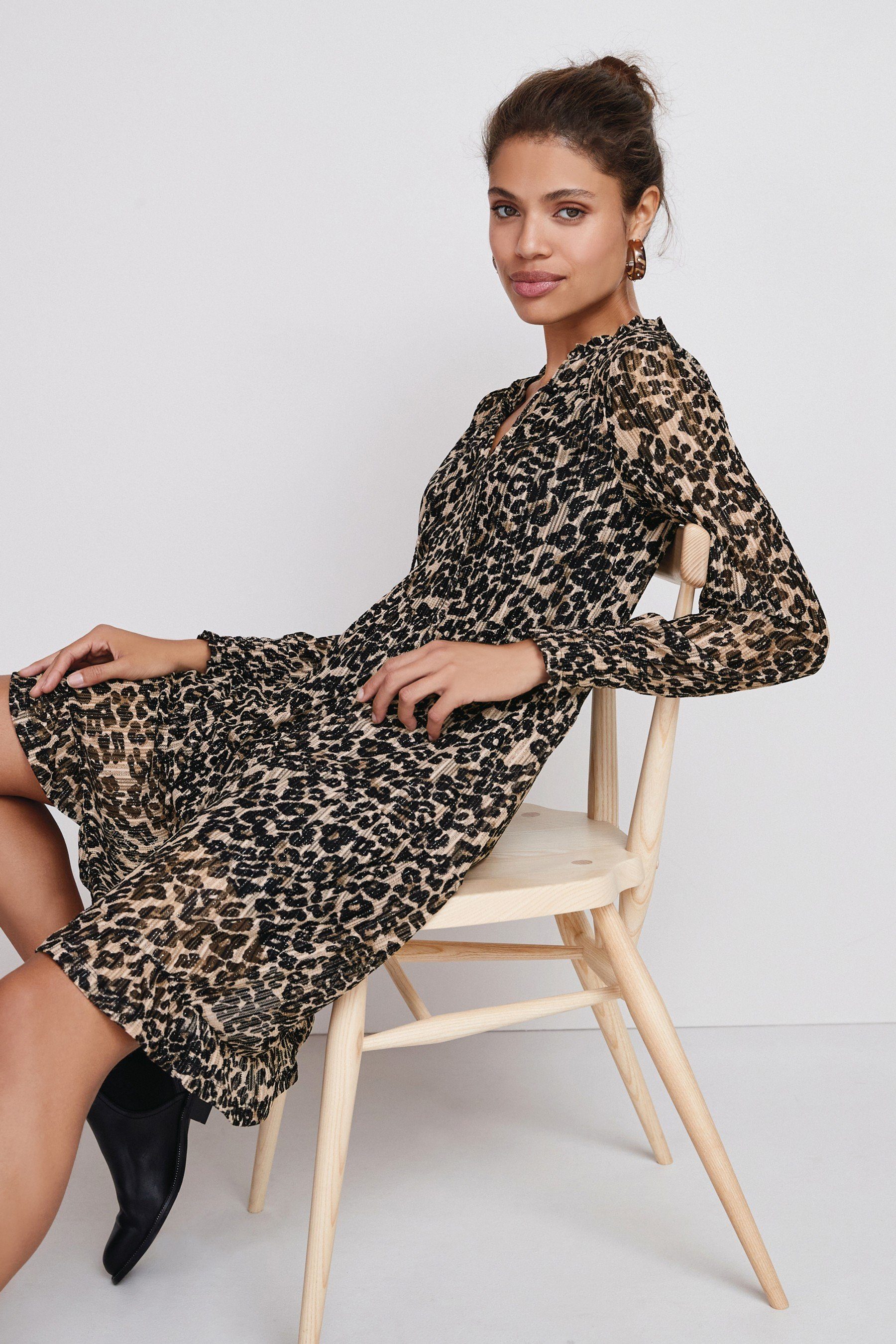 Next Jerseykleid »Langärmeliges Kleid aus Netzstoff« online kaufen | OTTO