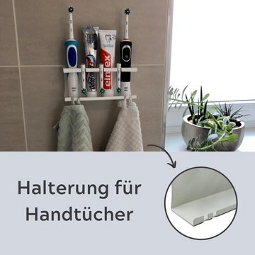 TUX Zahnbürstenhalter Zahnbürstenhalter für elektrische Zahnbürsten in weiß - Wandmontage