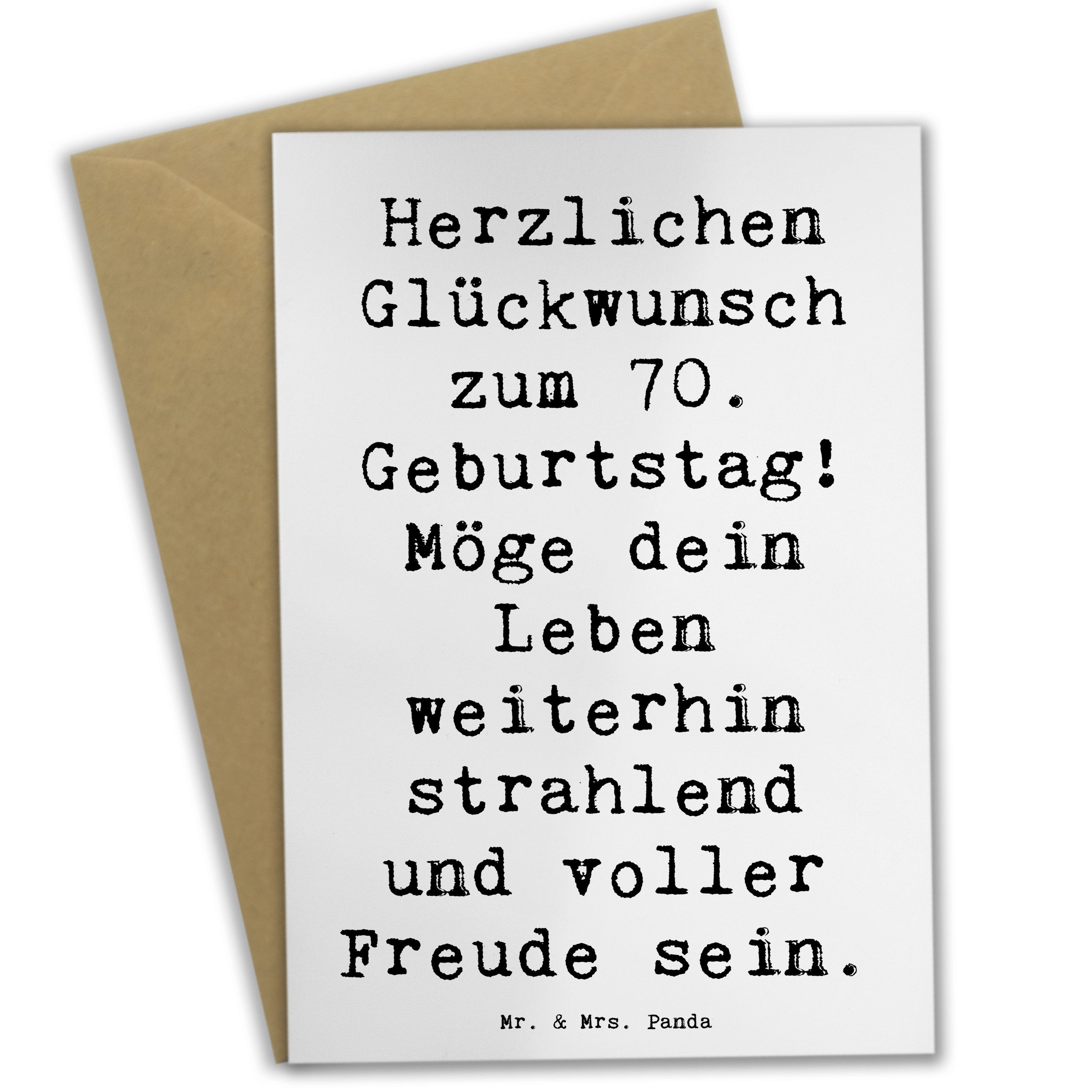 Grußkarte Spruch 70. Geburtstag Glückwünsche - Weiß - Geschenk, bedeutendes Ere