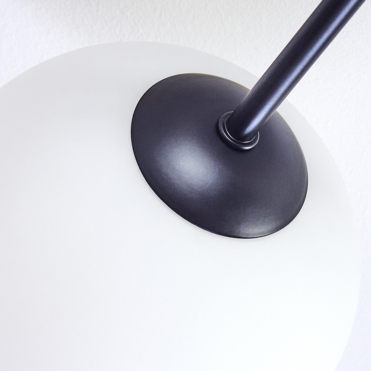hofstein Deckenleuchte Deckenlampe aus Metall/Milchglas in Schwarz/Weiß, ohne Leuchtmittel, Deckenleuchte im Retro/Vintage-Design (Schirme Ø 15 cm), 6 x E14