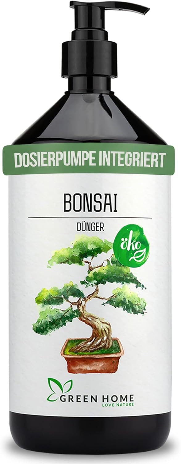 GREEN HOME LOVE NATURE Spezialdünger Bonsaidünger flüssig NPK 7+3+5 für Indoor- & Freilandbonsai, Bonsai, NPK 7+3+5, Spurennährstoffe, chelatiert, Dosierpumpe