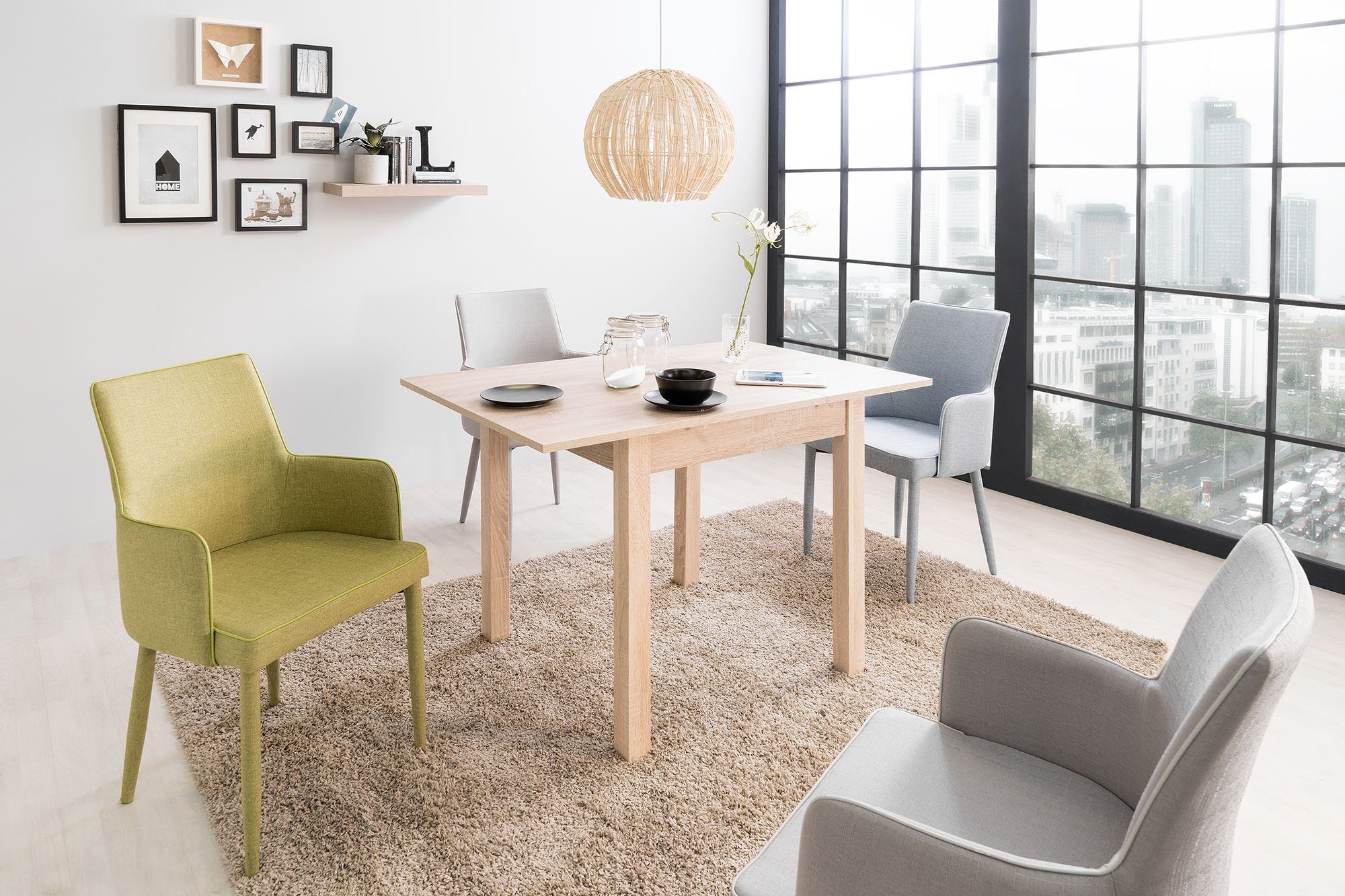 Newroom Esstisch Noa, ausziehbar inkl. 40cm Tischplatte Sonoma Eiche Küchen günstig online kaufen