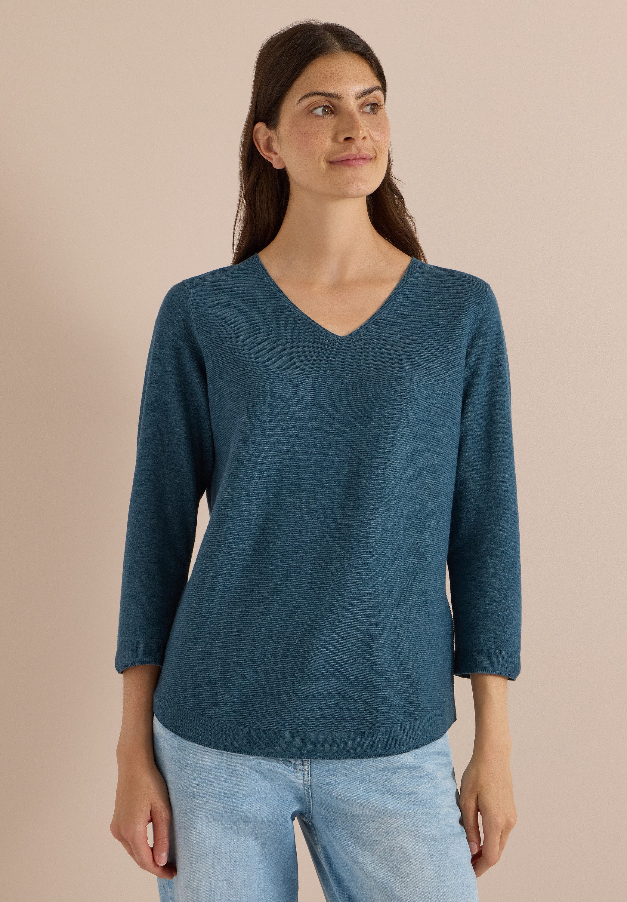 CECIL V-Ausschnitt-Pullover im soften Baumwoll-Mix