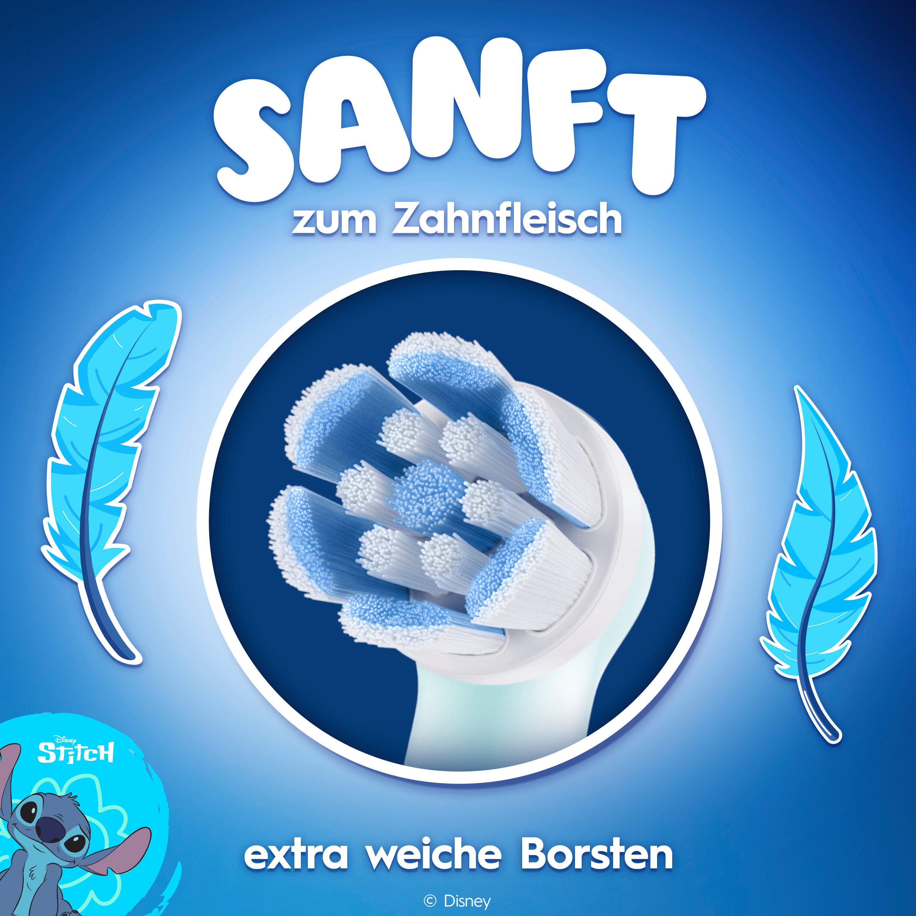 Oral-B Aufsteckbürsten iO Kids 6+ Disney Stitch, Sanft zu wackeligen Zähnen & Zahnfleisch, ab 6 Jahren – Bild 5 von 5