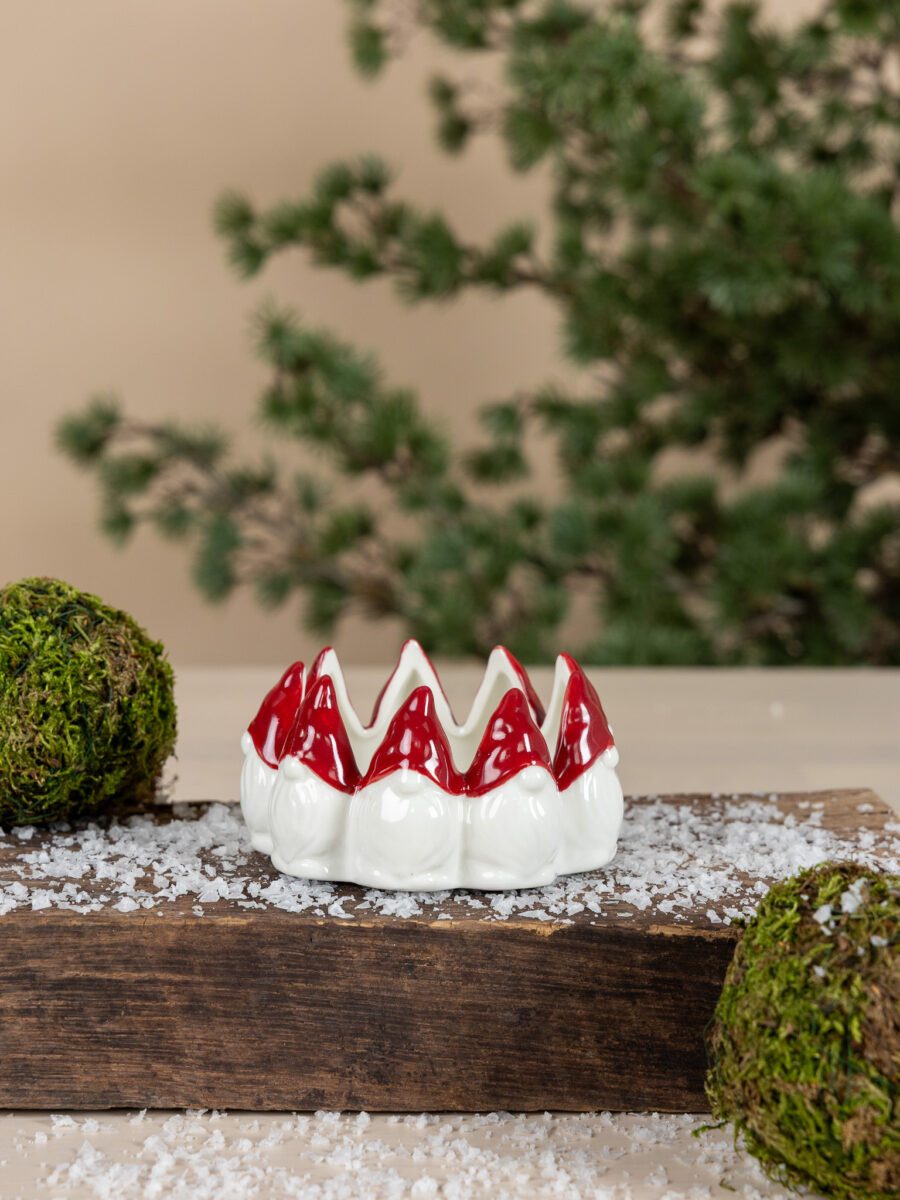 Storefactory Dekoobjekt Weihnachtsschale Tomtebo, für Bonbons & Kerzen, Rot-Weiß, H 5cm