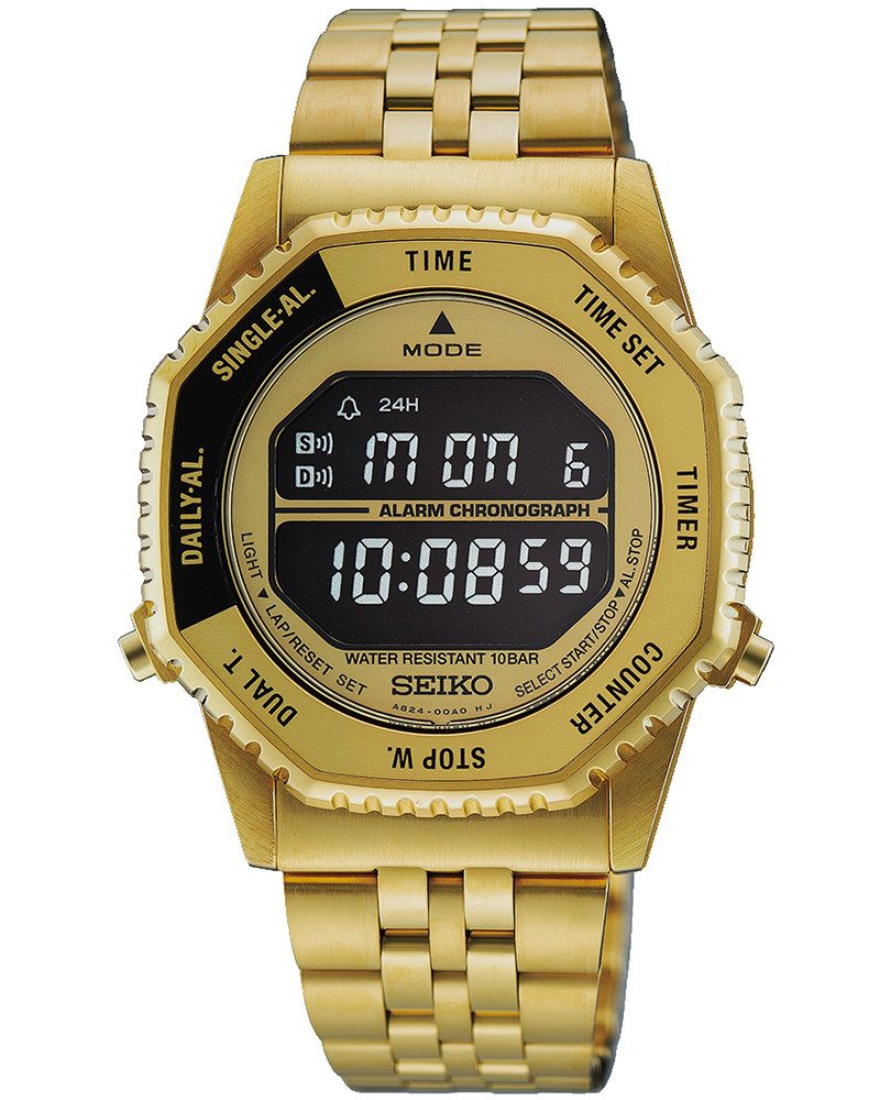 Seiko Digitaluhr HFL003P1, Armbanduhr, Damenuhr, Herrenuhr, Edelstahlarmband, digital