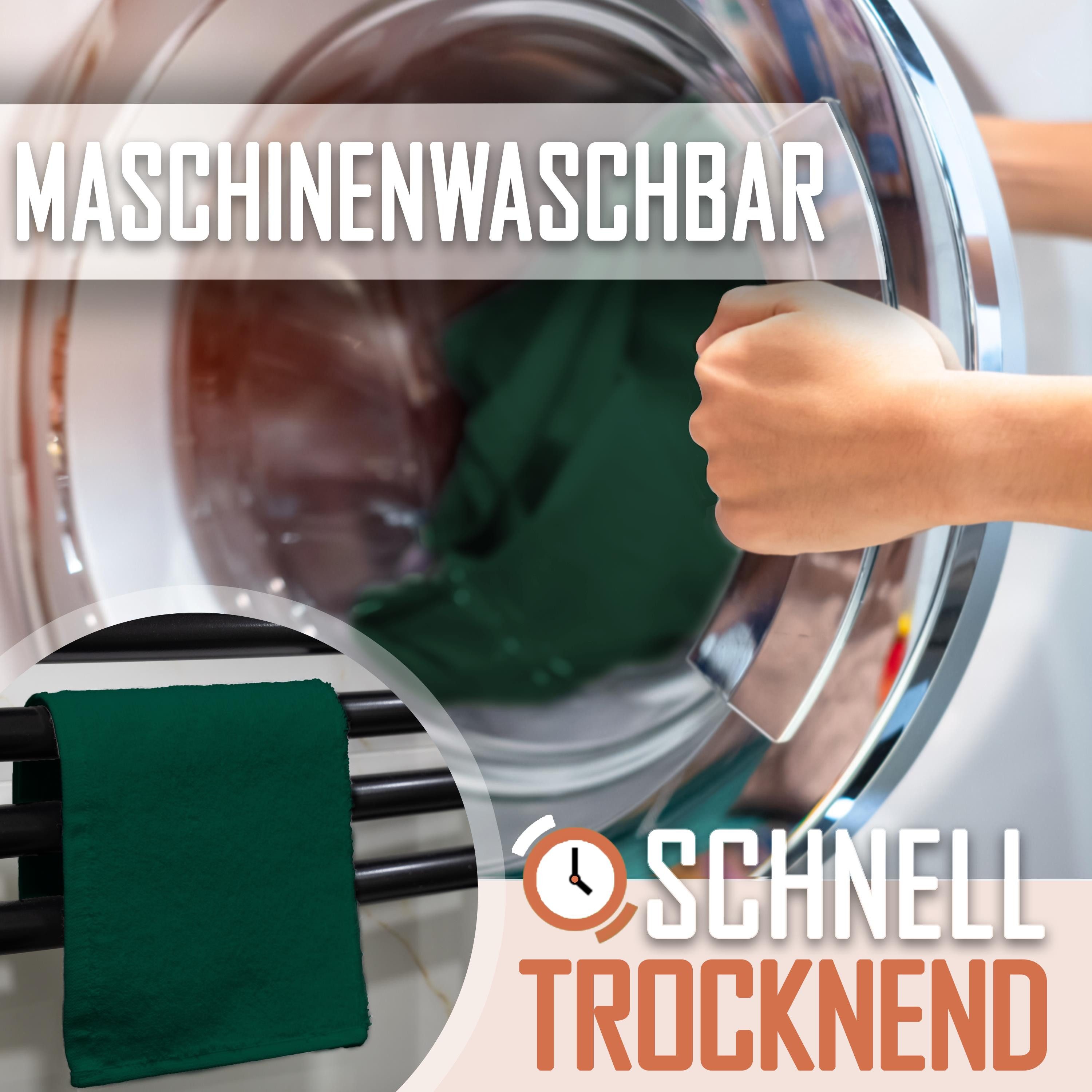 NatureMark Seiftuch 10er-Set Seiftücher 30x30cm 100% Baumwolle, (10-St), Frottier Waschlappen Seiflappen 30 x 30 cm, Dunkel grün – Bild 5 von 5