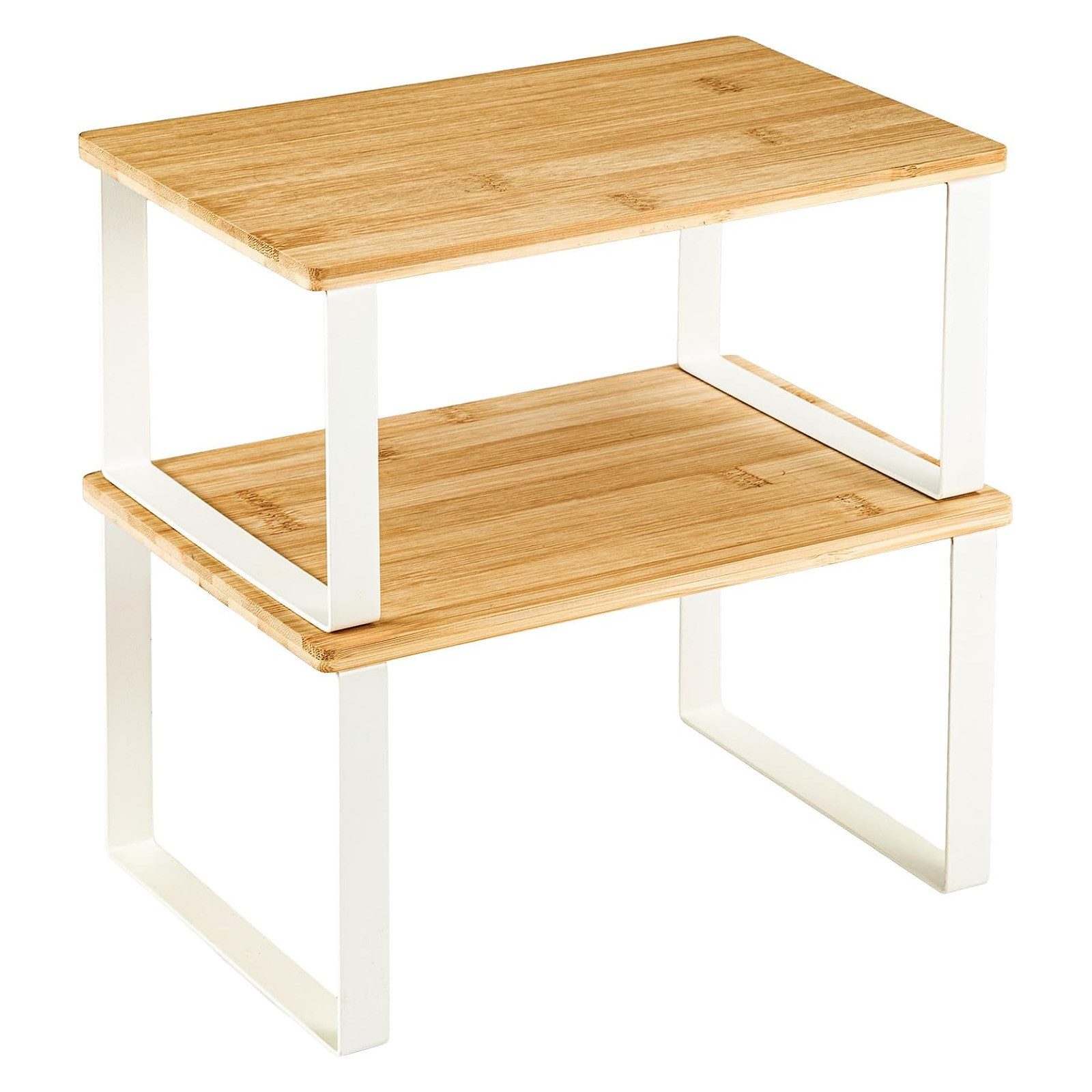 Youyijia Gewürzregal Küchenschrank Organizer Set stapelbar Metall Holz Gewürzregal Küche